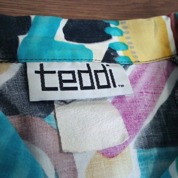 Other Vintage Teddi Abstract Geometric Button Shirt Short Sleeve Size US L / EU 52-54 / 3 - 3 Thumbnail
