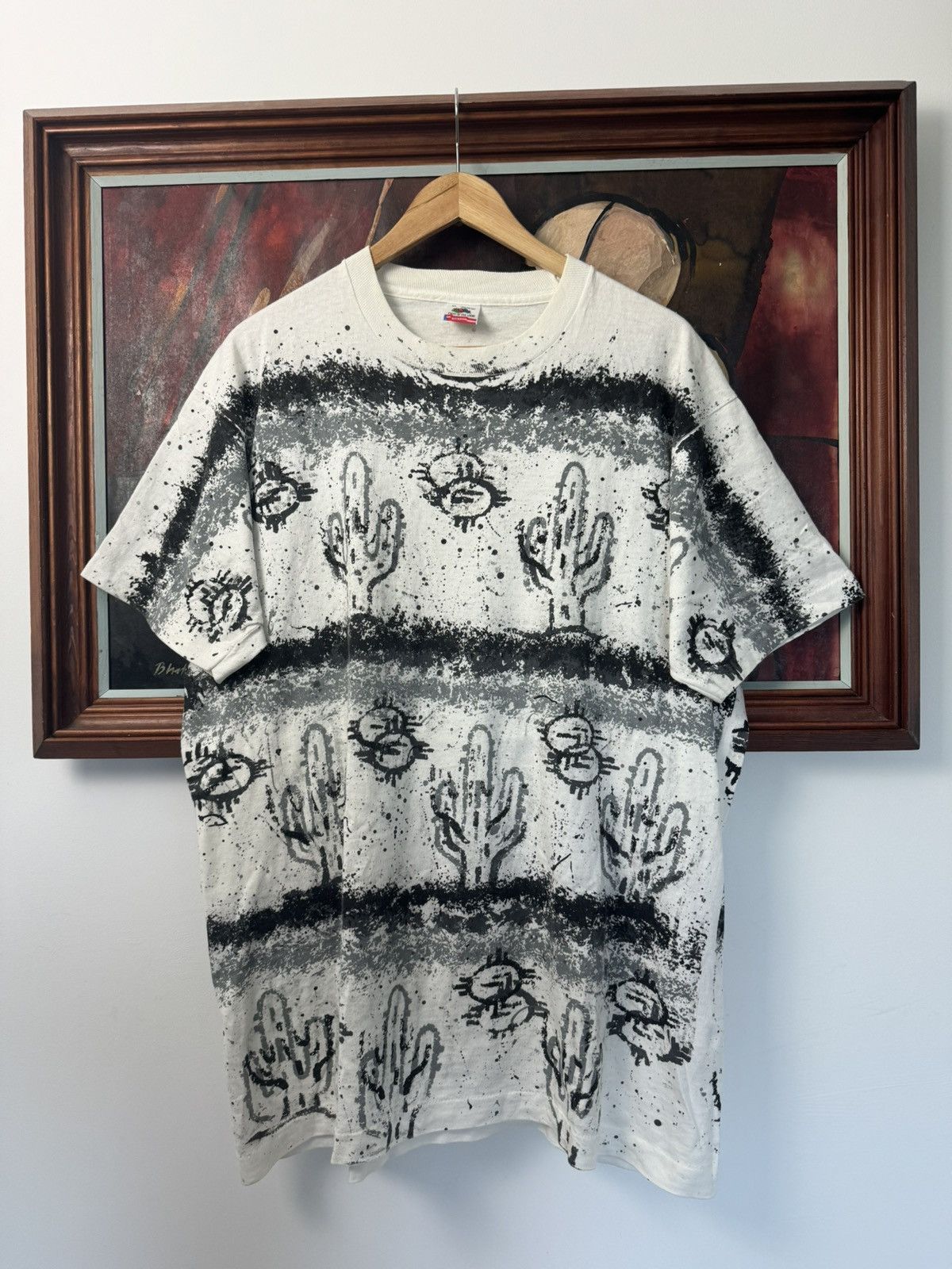Vintage Vintage 90s Made In USA Fullprint Tee AOP Cactus Rodeo Rare Size US XL / EU 56 / 4 - 1 Thumbnail