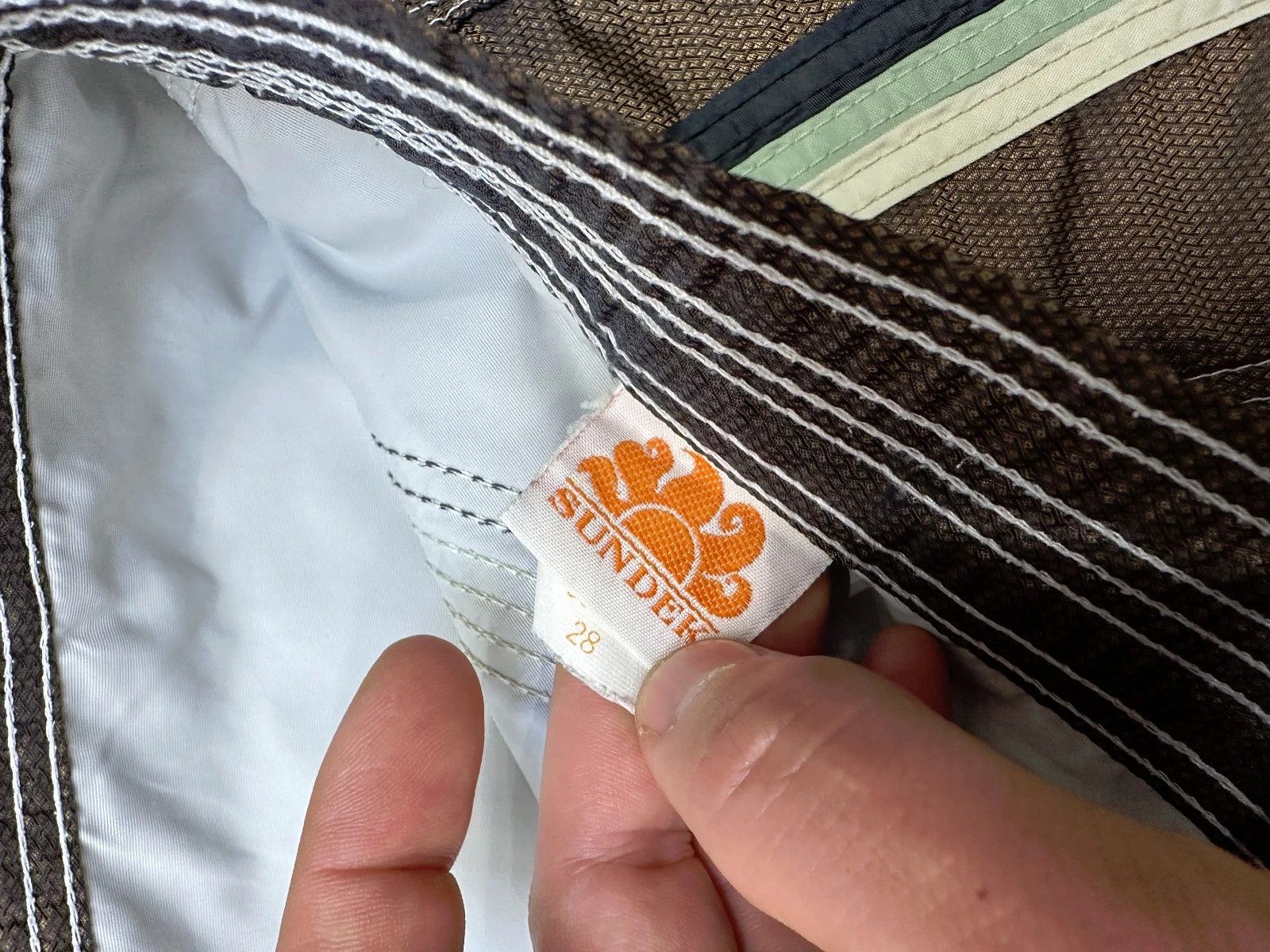 Sundek Rainbow Knit Sundek 28 Surf Swim Shorts Brown Stripe Size 28 Size US 28 / EU 44 - 3 Thumbnail