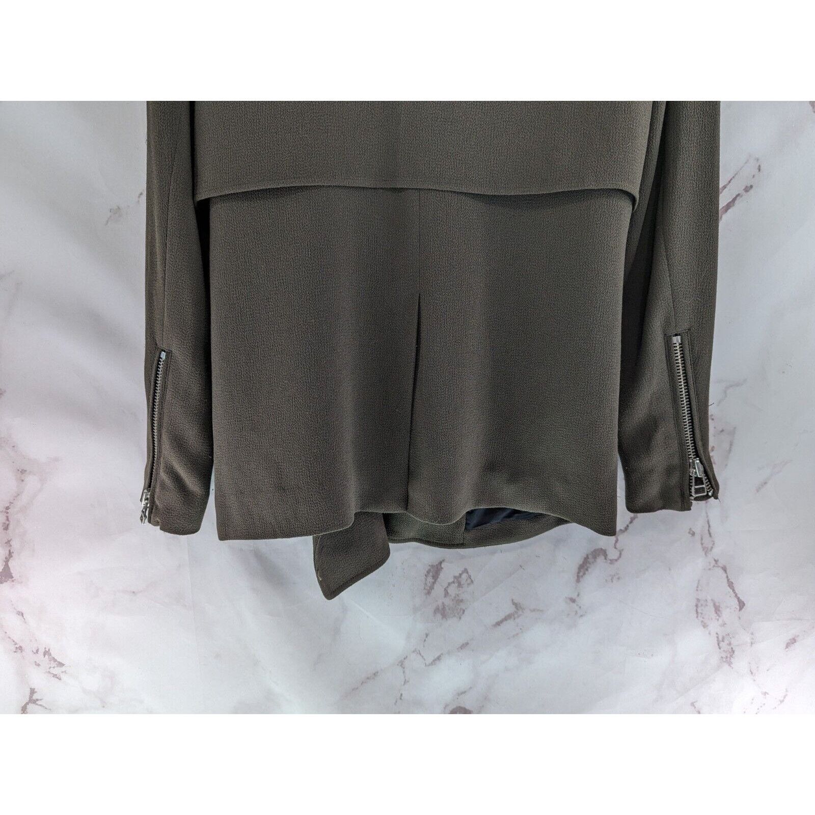 Aritzia Wilfred Jacket Women XS Green Zip Stretch Moto Mayet Aritzia Size XS / US 0-2 / IT 36-38 - 7 Thumbnail