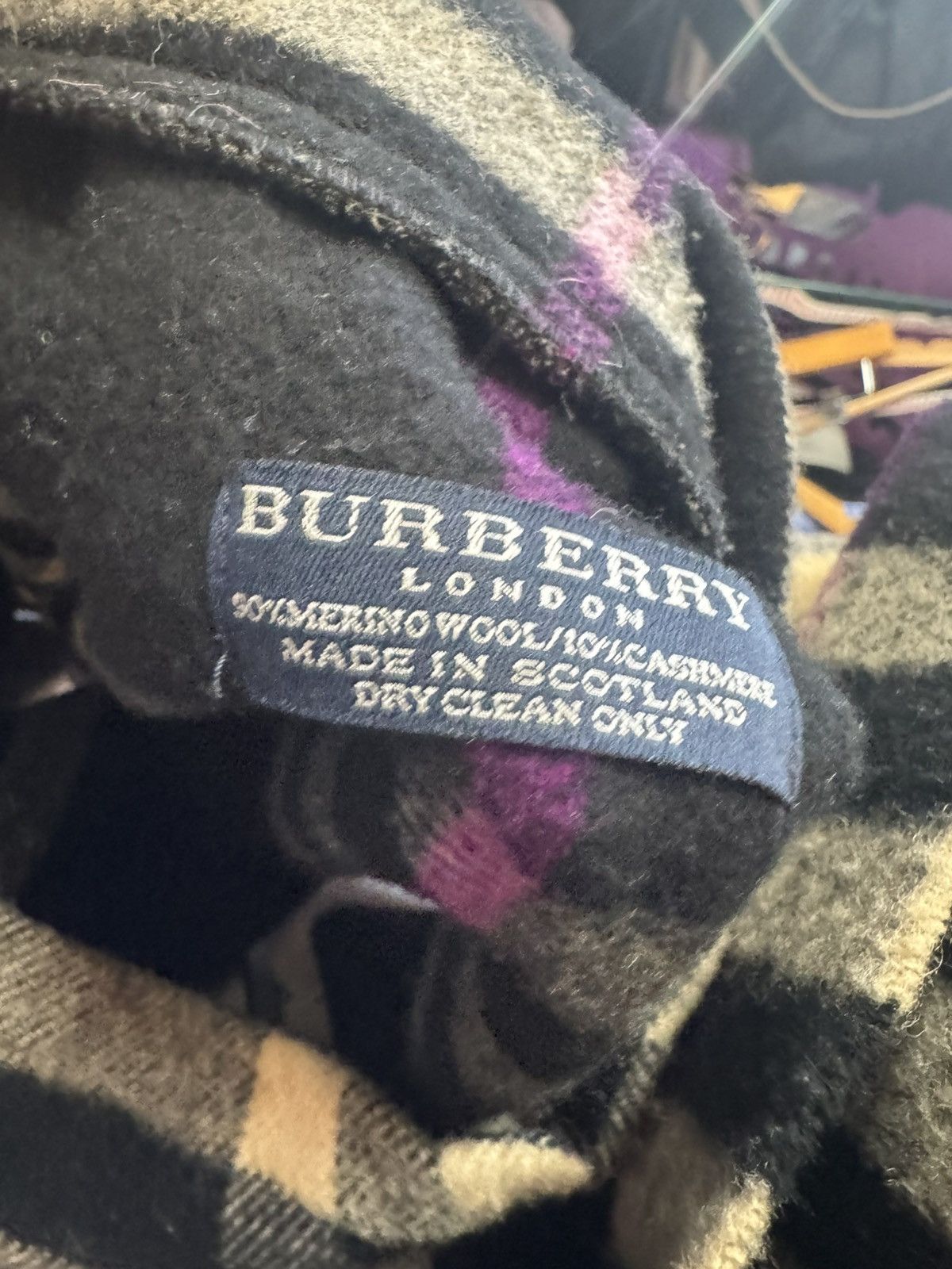 Burberry Burberry Wool Cashmere Poncho Shawl Plaid Distressed Size ONE SIZE - 8 Thumbnail