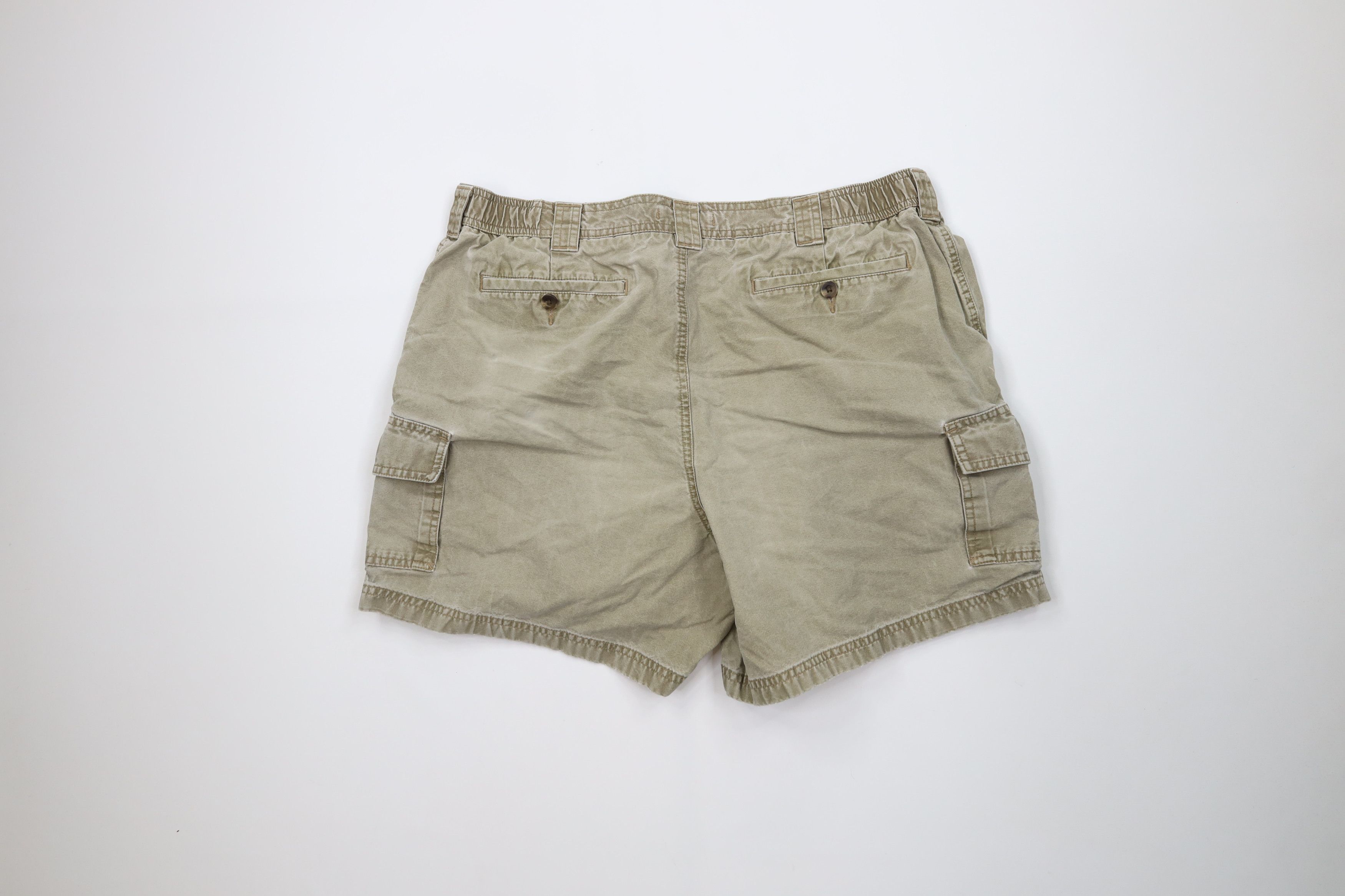 L.L. Bean Vintage 90s LL Bean Faded Stonewash Above Knee Cargo Shorts Size US 38 / EU 54 - 9 Thumbnail