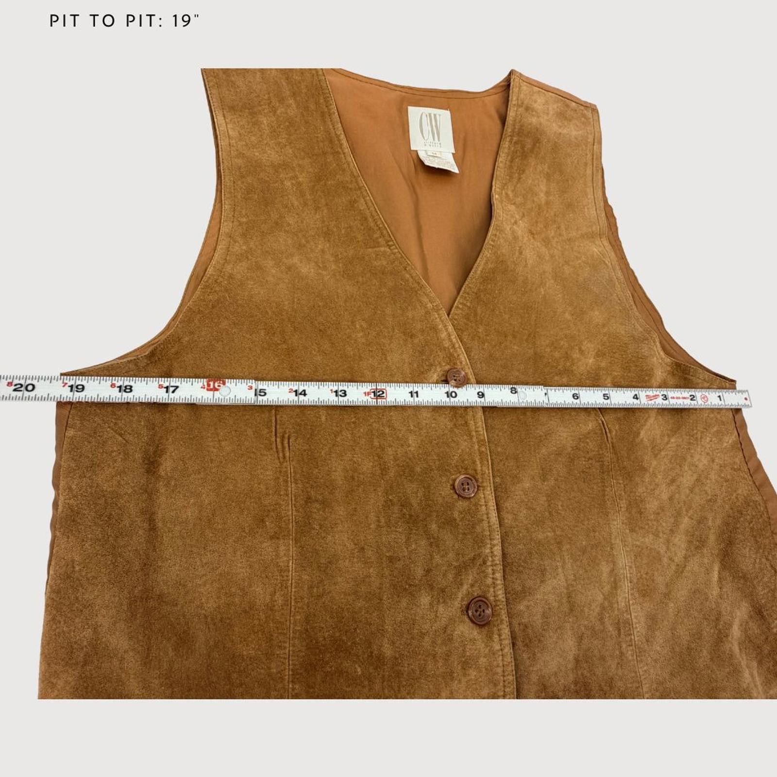 Other Vintage Camel Suede Leather Vest Tie Back M- festival vibes Size M / US 6-8 / IT 42-44 - 6 Thumbnail