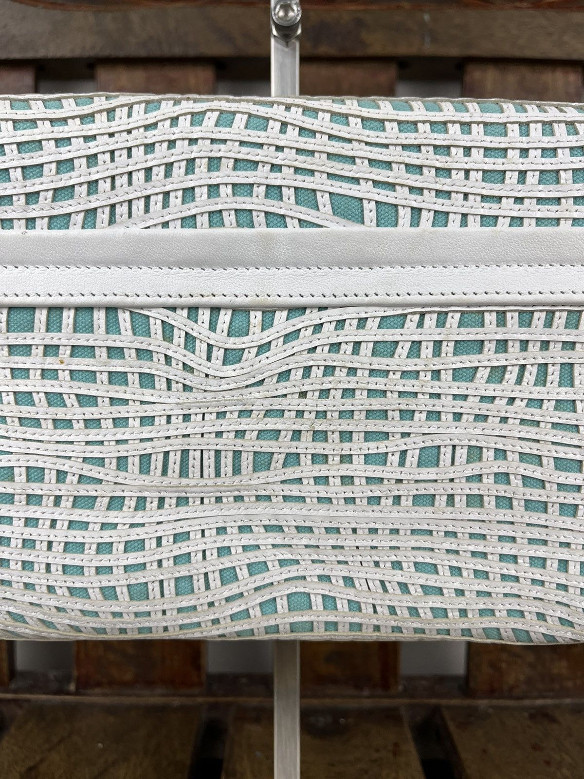 Designer × Tiffany & Co. Tiffany & Co Latice On Linen Flip Lock Shoulder / Clutch Bag Size ONE SIZE - 22 Thumbnail