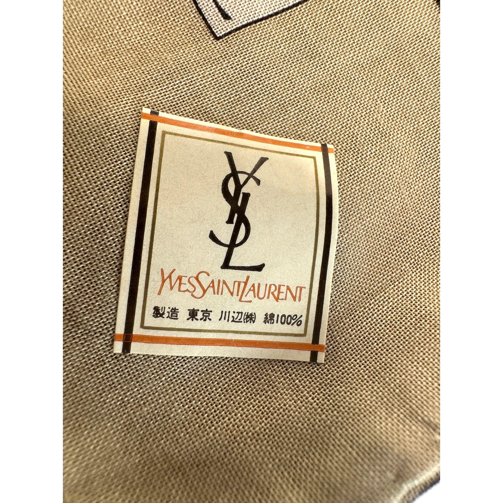 Yves Saint Laurent YSL Yves Saint Laurent Pocket Square Scarf Beige Plaid Size ONE SIZE - 2 Thumbnail
