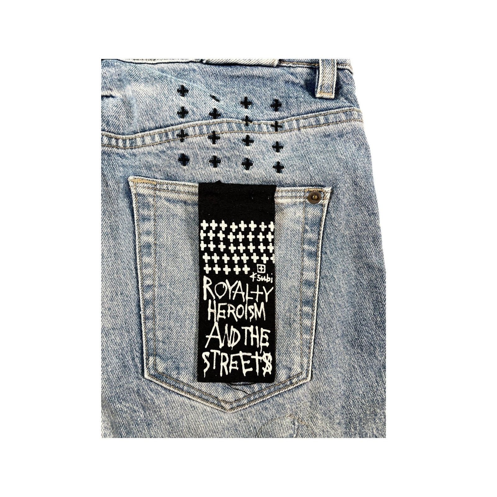 Ksubi Ksubi "Cheetah Patchwork" Light Wash Jeans Size US 30 / EU 46 - 4 Thumbnail