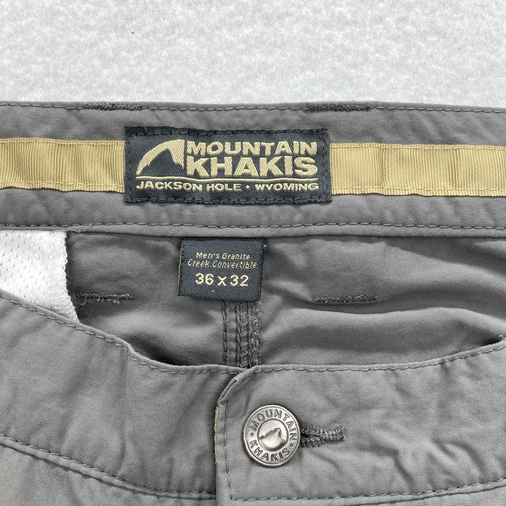 Mountain Khakis VINTAGE? No. Mountain Khakis Pants Mens 36x32 Gray Granite Creek Convertible Zip Off Hiking Size US 36 / EU 52 - 5 Thumbnail