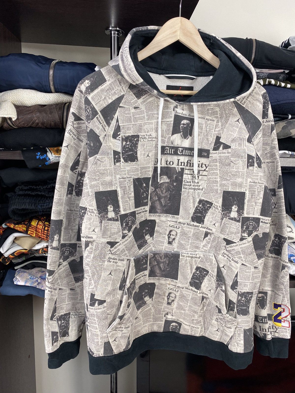 Nike × Vintage Vintage Nike Jordan Full Printed Hoodie Size US S / EU 44-46 / 1 - 2 Thumbnail