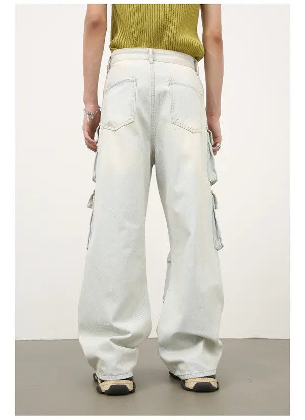 Japanese Brand American multi-pocket retro loose straight-leg cargo jeans Size US 32 / EU 48 - 7 Thumbnail