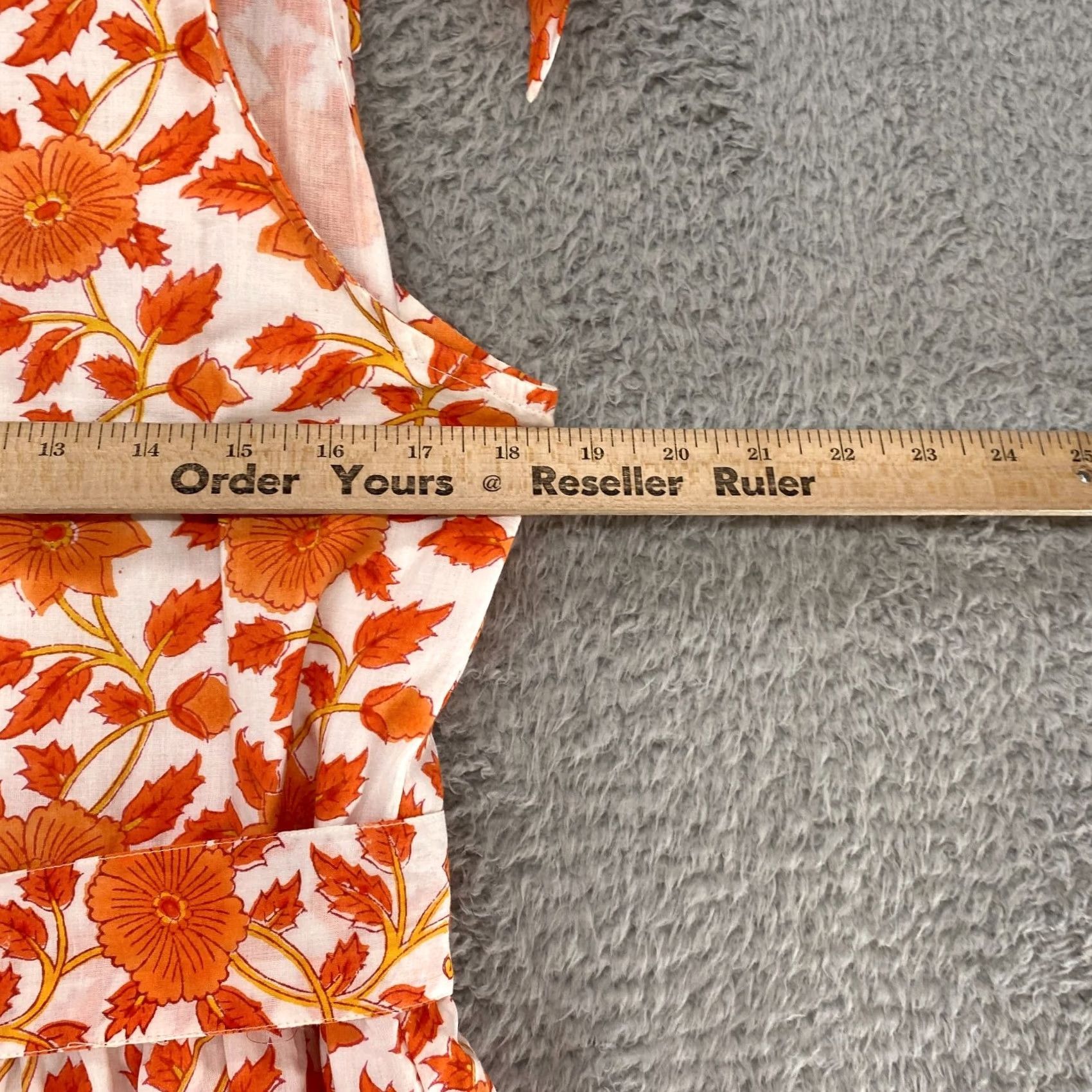 Vintage Victoria Dunn Dress Womens Medium Floral Fit Flare Tie Sleeves Tiered Orange Size M / US 6-8 / IT 42-44 - 5 Thumbnail