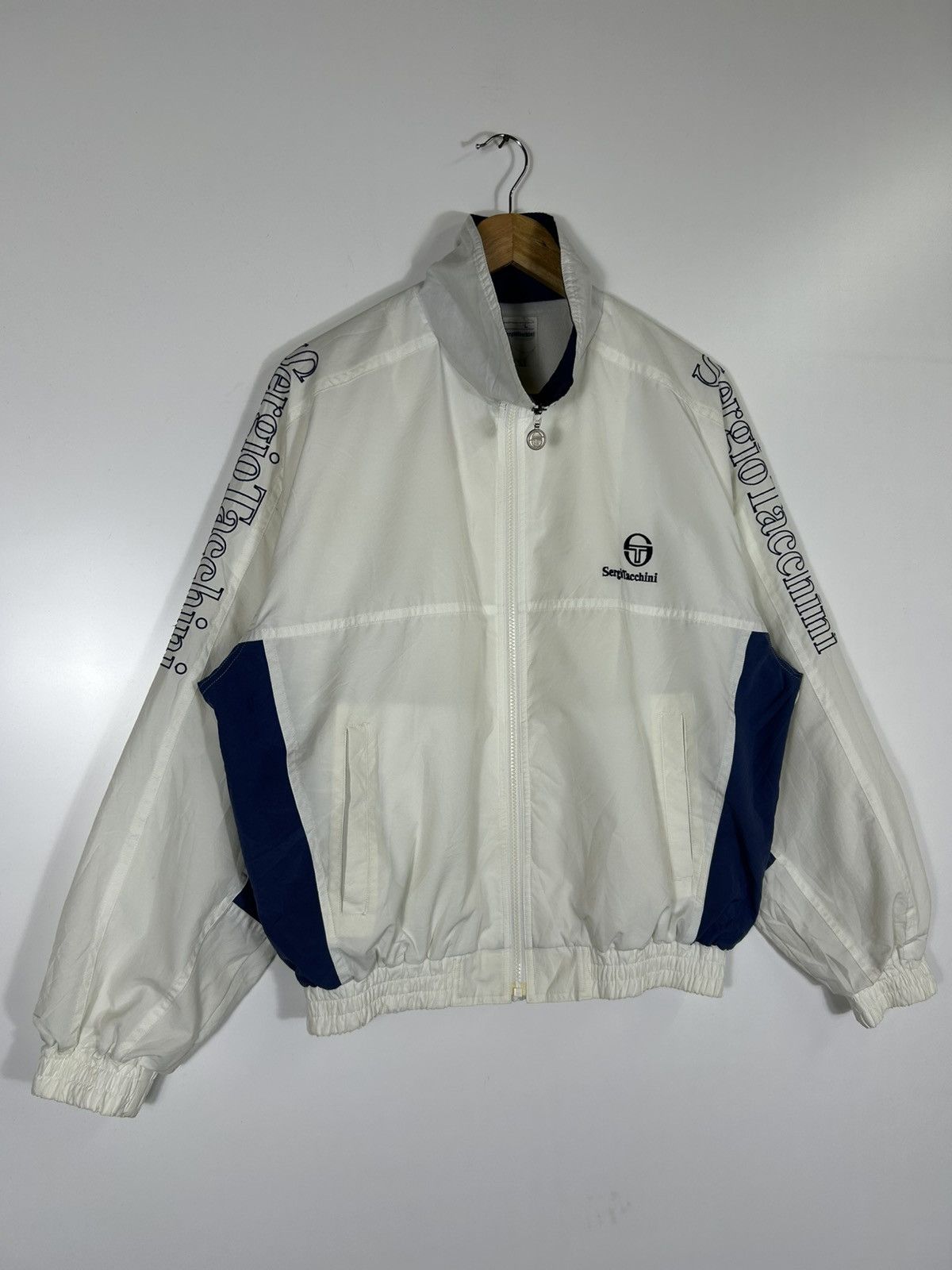 Sergio Tacchini Vintage Sergio Tacchini Track Jacket – Logo Tape Windbreaker Size US L / EU 52-54 / 3 - 2 Thumbnail