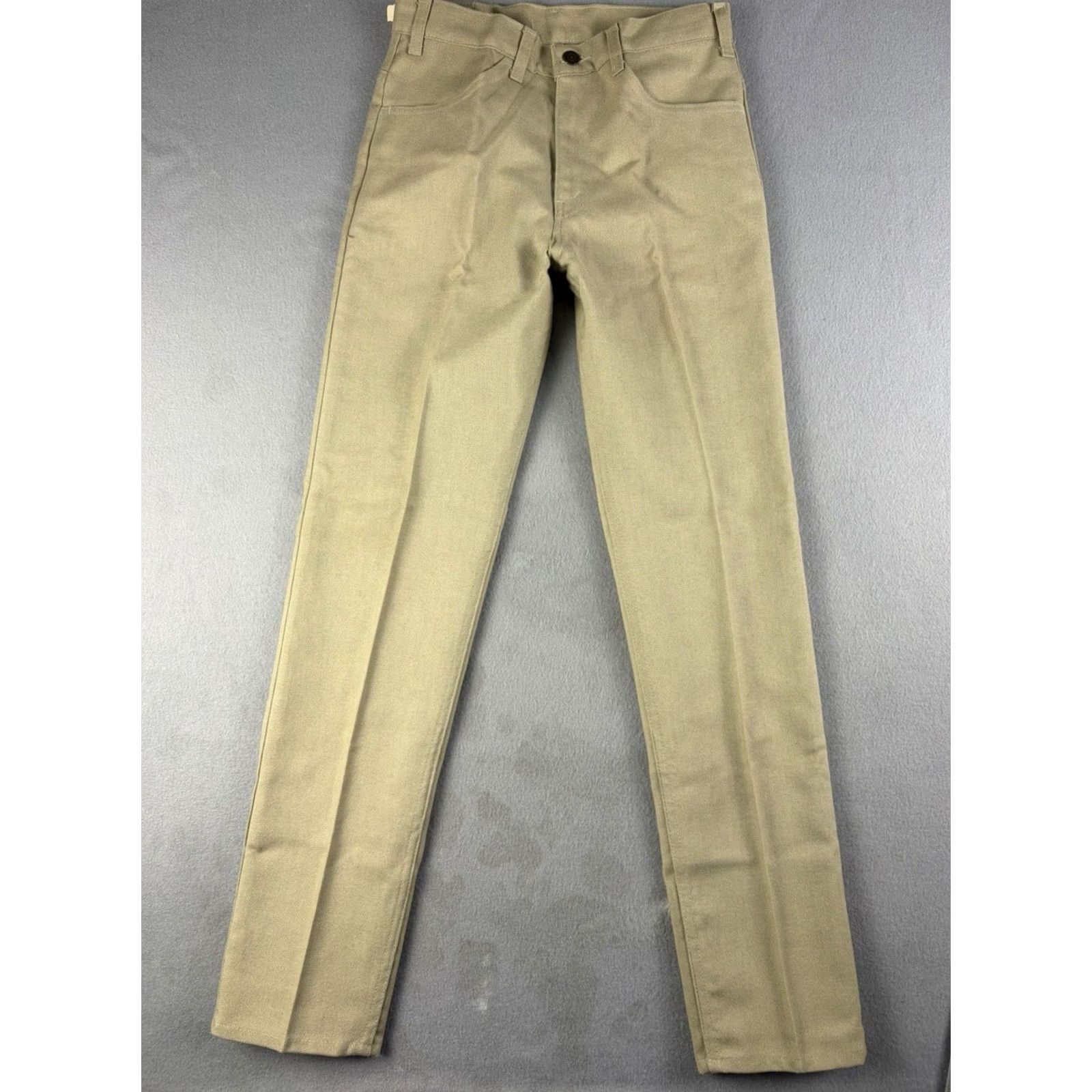 Levi's VINTAGE Levi’s Nuvos Sta-Prest Pants Beige Straight Leg 26x29 1970s Mens Boys? Size US 26 / EU 42 - 5 Thumbnail