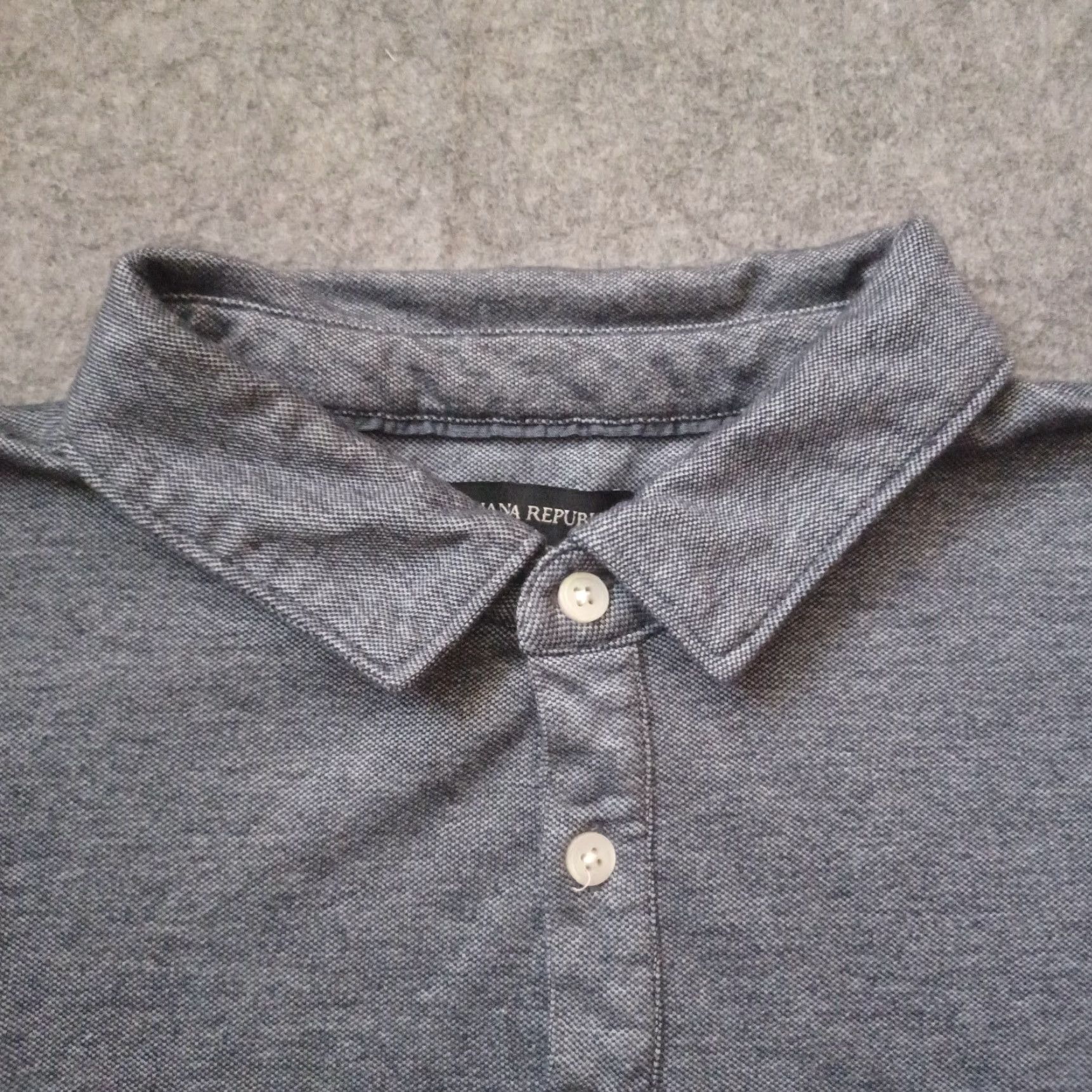 Banana Republic Banana Republic Polo Shirt Men XL Heather Gray Short Sleeve Pocket Preppy Casual Button Knit Size US XL / EU 56 / 4 - 6 Thumbnail