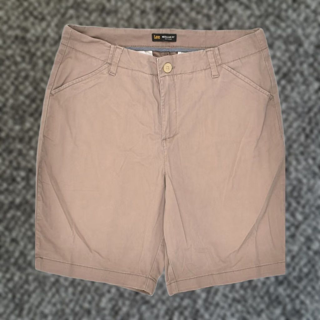 Lee VINTAGE LEE Womens Casual Shorts US 16 2XL W34 Brown Cotton LK09 Size 40" / US 18 - 1 Thumbnail