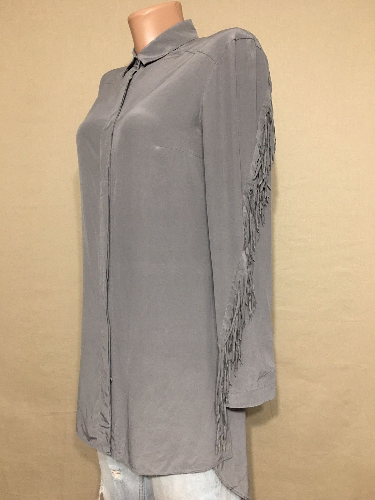 Akris AKRIS Silk Tunic Blouse Fringes Sleeves EU34 US4 Size S / US 4 / IT 40 - 3 Thumbnail