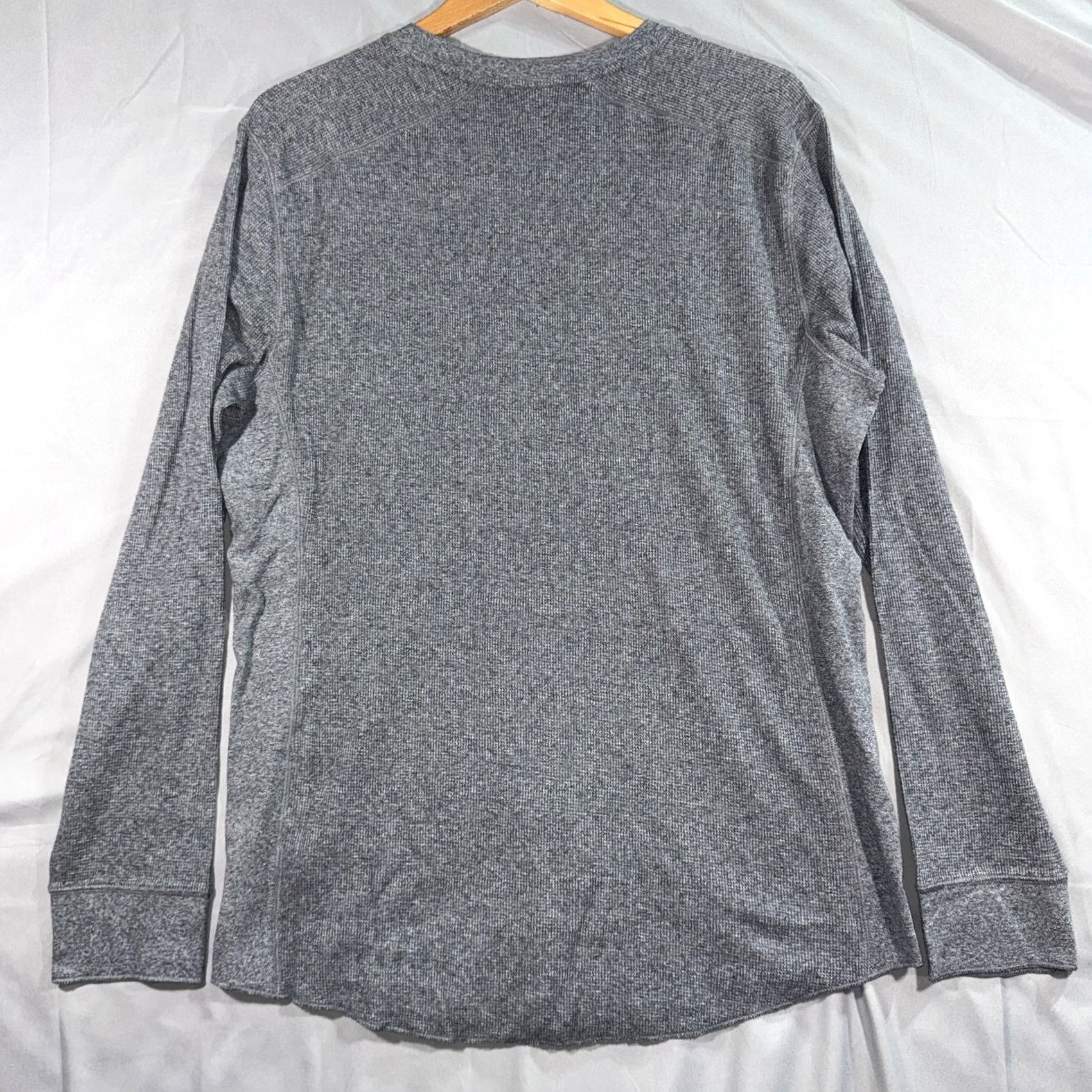 Vince Vince Men's XL Gray Cotton Blend Waffle Knit Long Sleeve Thermal Shirt Size US XL / EU 56 / 4 - 2 Thumbnail