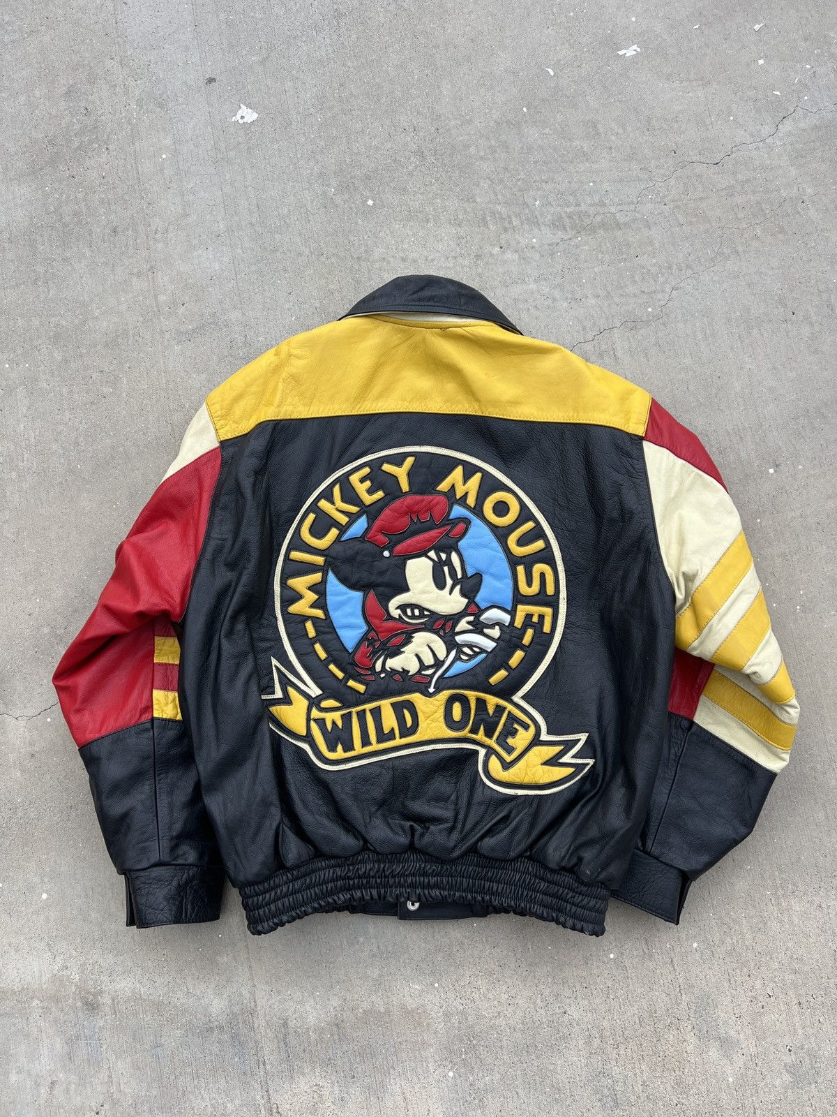 Disney × Vintage Vintage Disney Mickey Wild One Leather