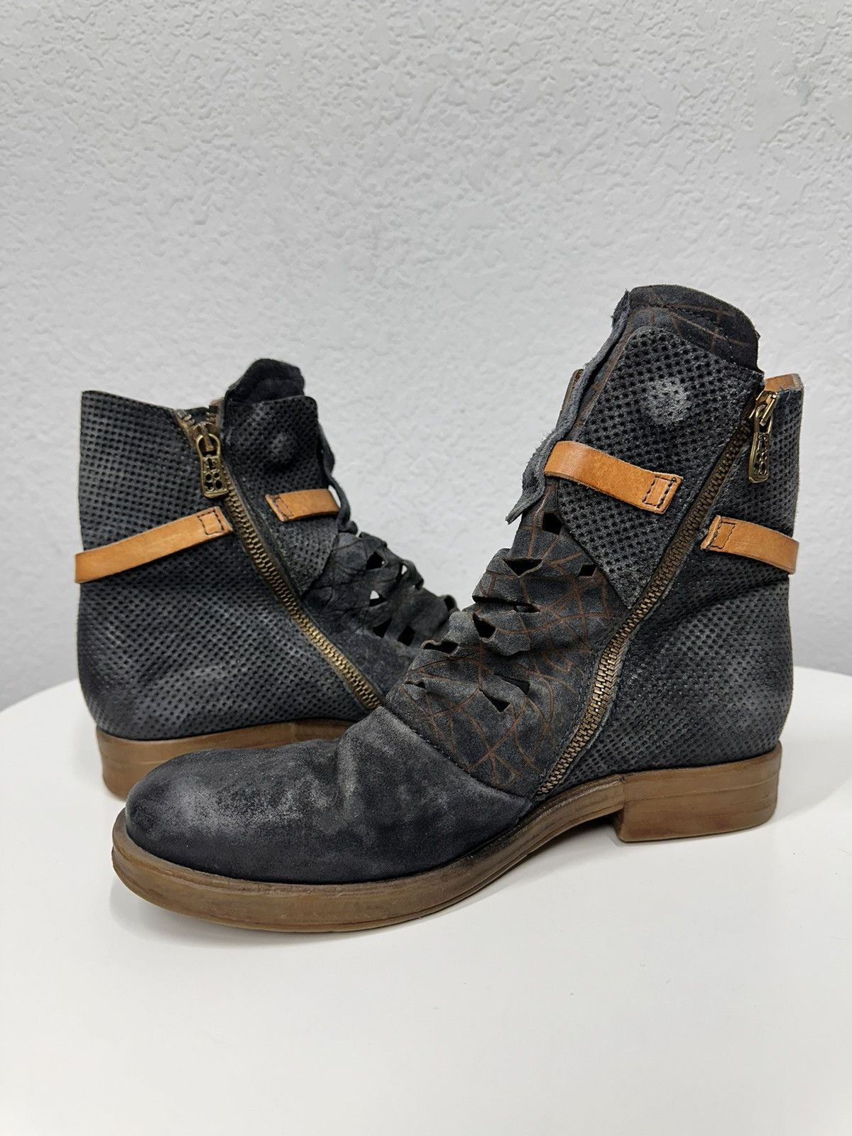 A.S.98 Vintage Guidi Style AS 98 Leather Boots Italy Design Poell Size US 7 / EU 40 - 9 Thumbnail