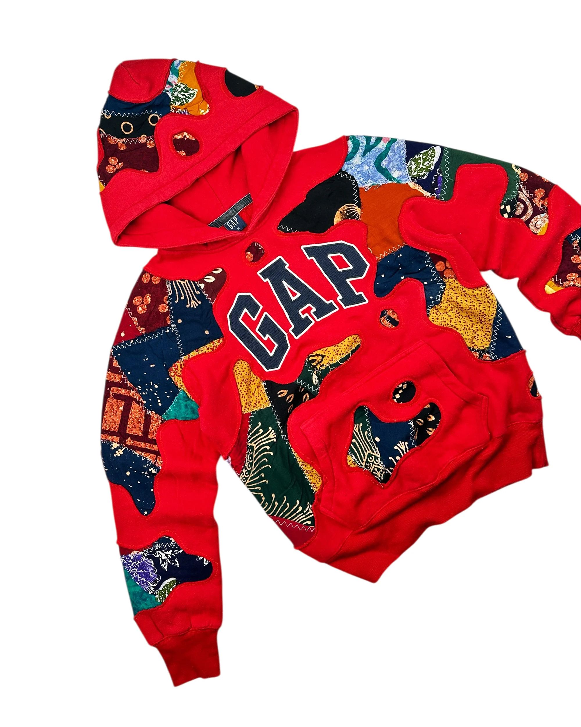 Japanese Brand Re-worked 1 of 1 GAP Batik Legacy Patchflow Hoodie Size M Size US M / EU 48-50 / 2 - 2 Thumbnail