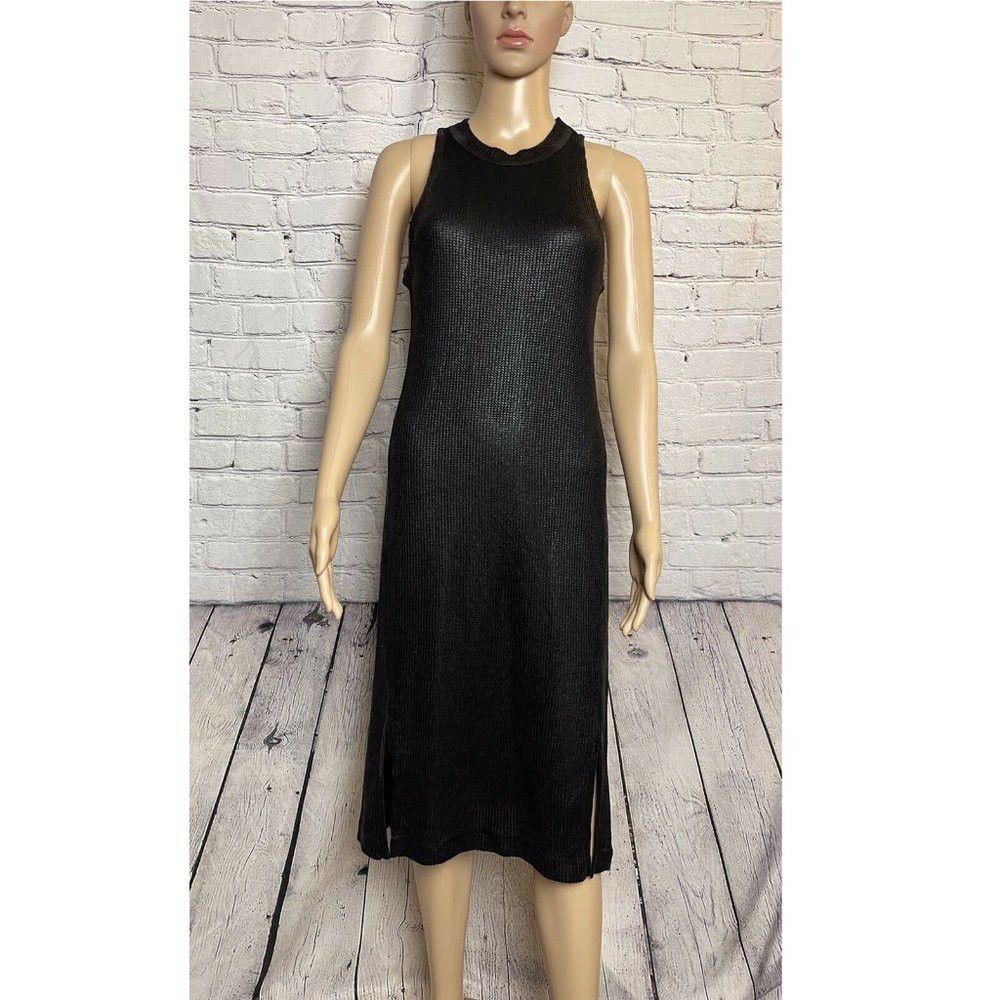 Splendid NWT New $138 Splendid Astor Metallic Coated Knit Dress Blac Size M / US 6-8 / IT 42-44 - 5 Thumbnail