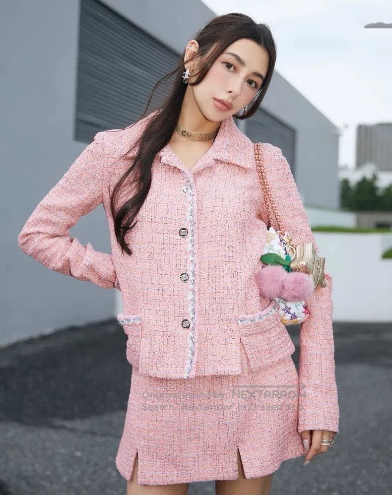 Chanel Chanel 24p pink mixed colour braided skirt Size 24" / US 00 / IT 34 - 1 Thumbnail