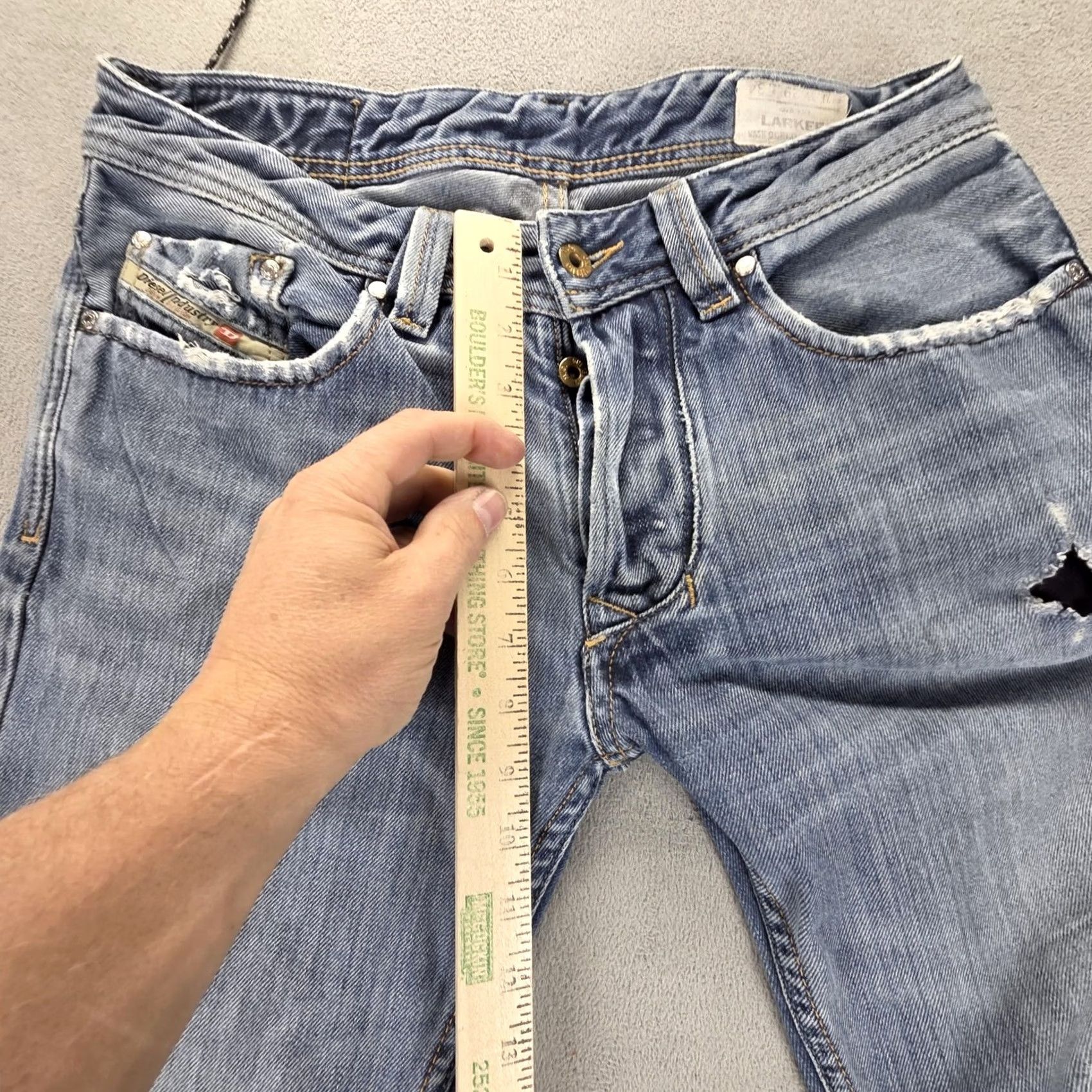 Diesel Diesel Larkee Regular Jeans - Mens 29x34 Blue Light Wash Size US 29 - 7 Thumbnail