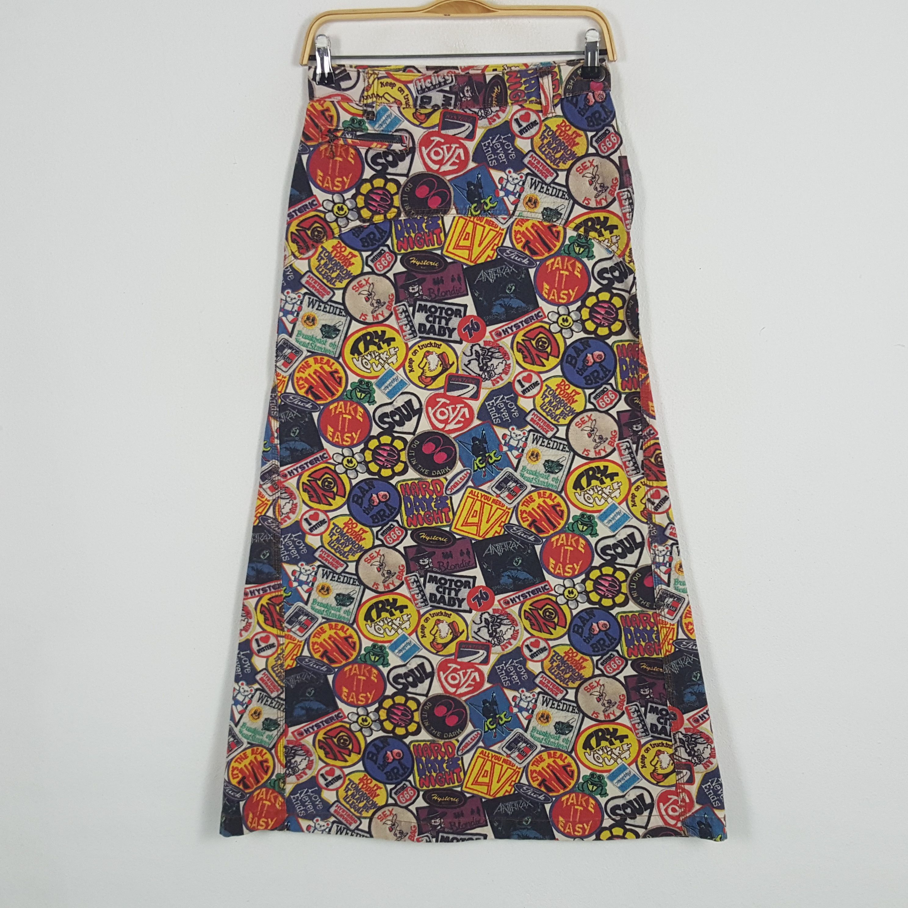 Hysteric Glamour × Japanese Brand Vintage Hysteric Glamour Fullprinted Patch Design Skirts Size 26" / US 2 / IT 38 - 1 Thumbnail