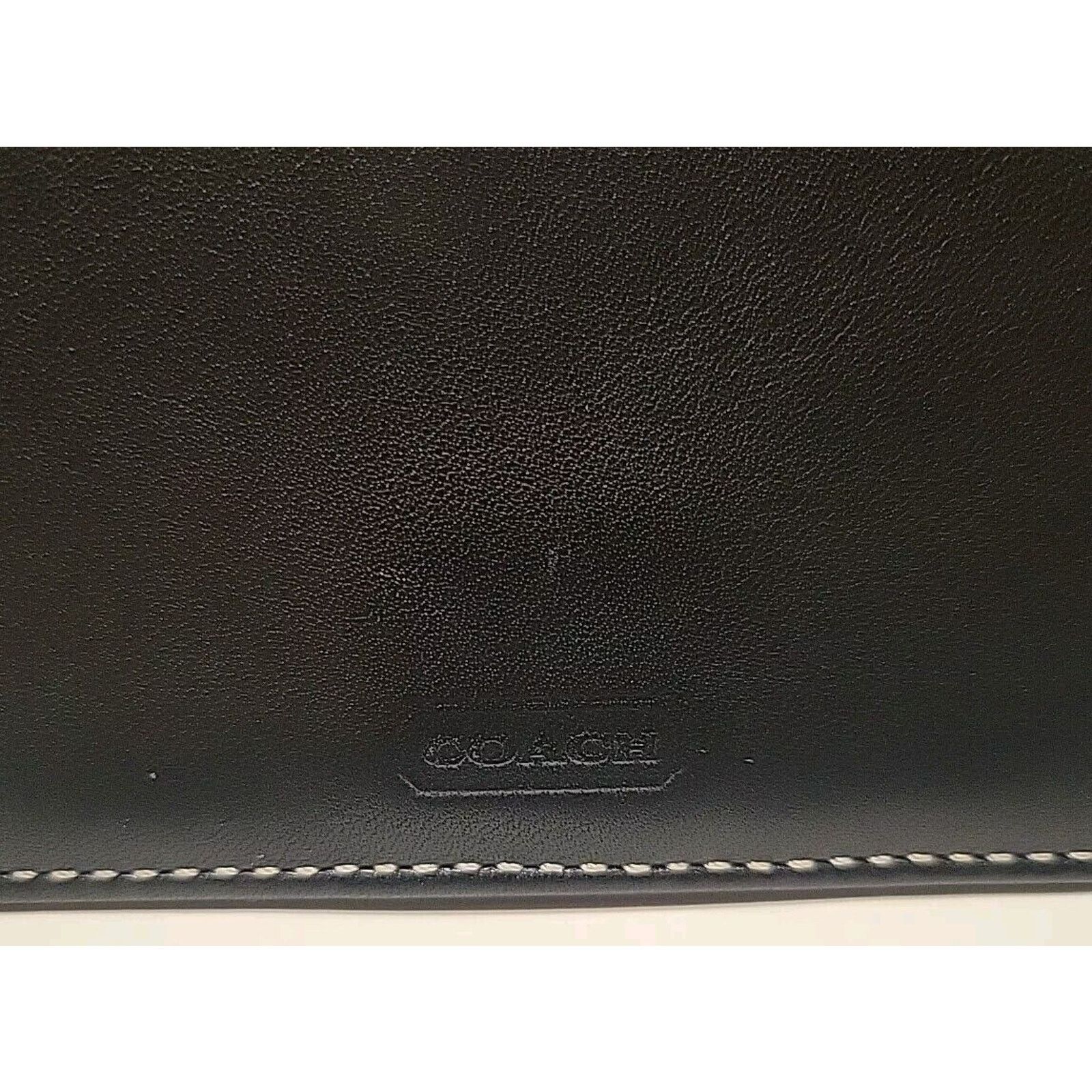 Coach COACH Black Leather Checkbook Wallet Card Case Long Bifold Size ONE SIZE - 4 Thumbnail