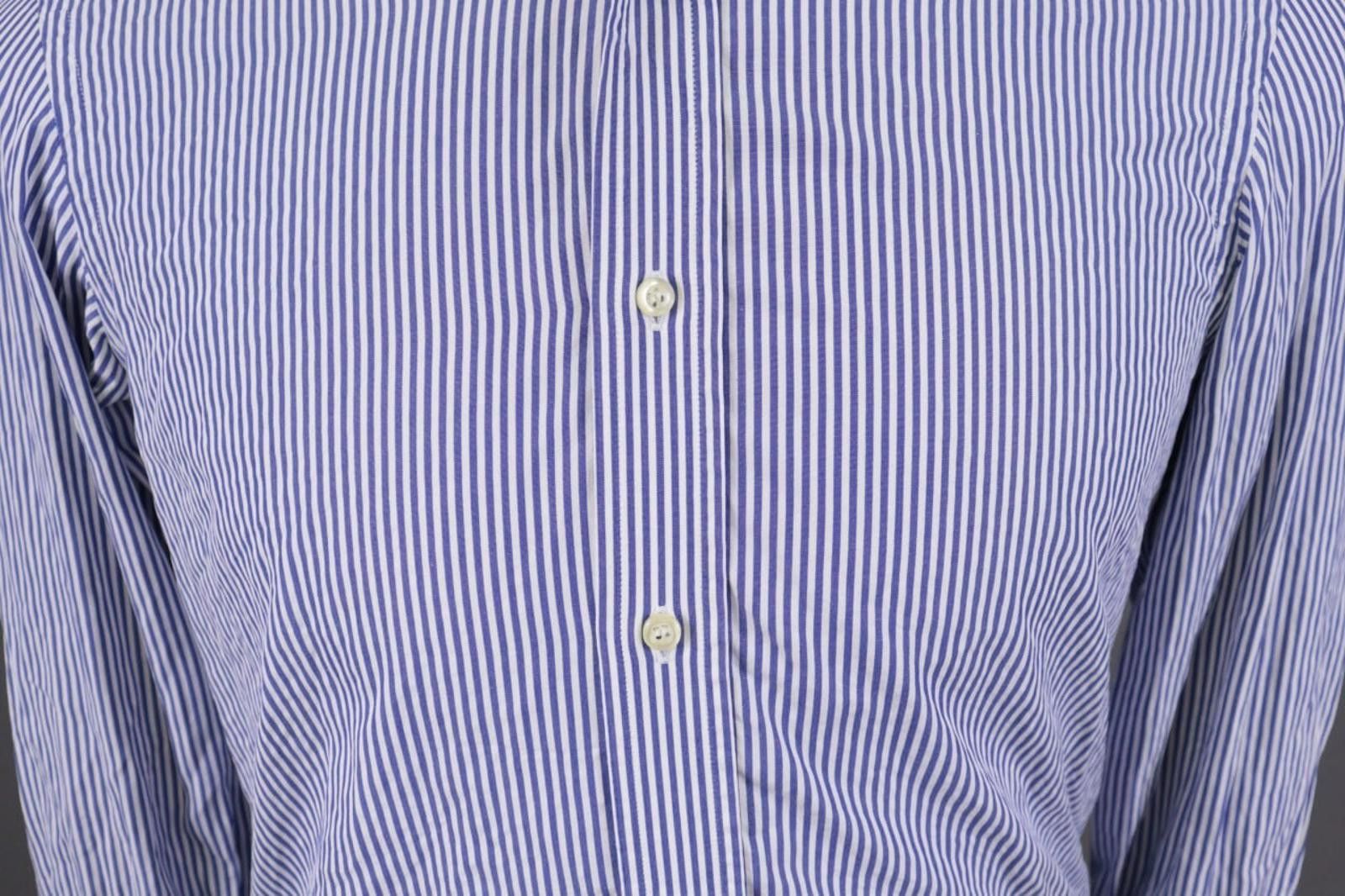Designer Men Boggi Milano Blue Stripe Button Up Shirt Size 38 Size US M / EU 48-50 / 2 - 5 Thumbnail