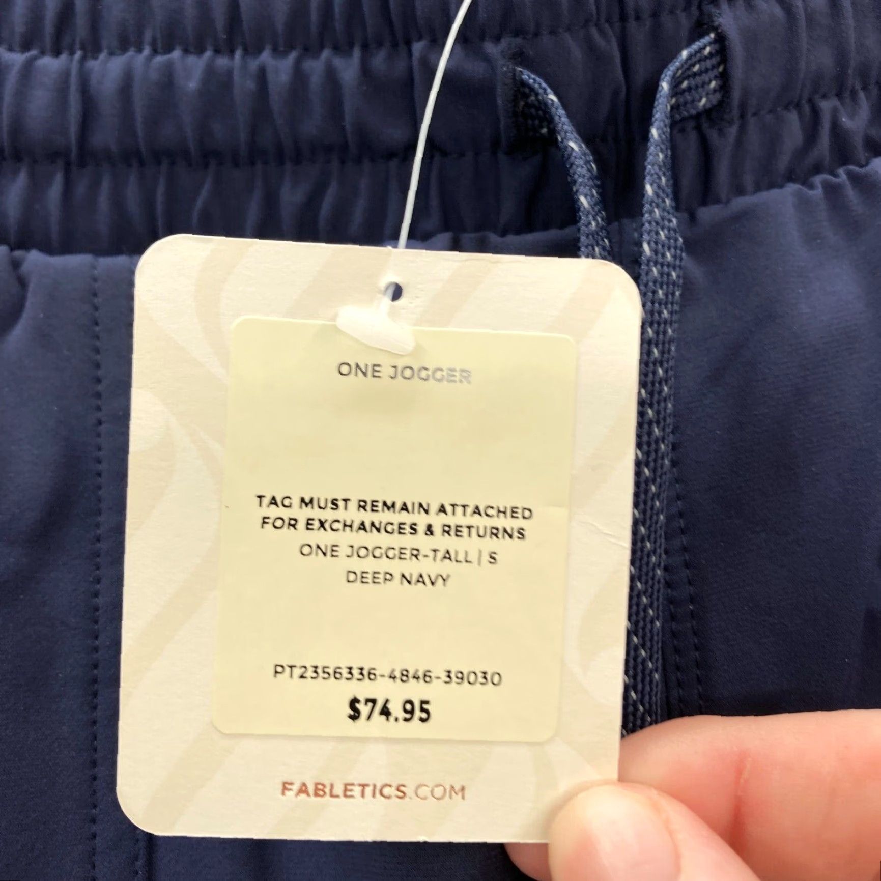 Fabletics Fabletics The One Jogger Athletic Training Womens Small Tall Blue Stretch Preppy Pants Jogger XS Tall Pockets Zipper Pocket Elastic Waist Drawstring Size 28" / US 6 / IT 42 - 4 Thumbnail