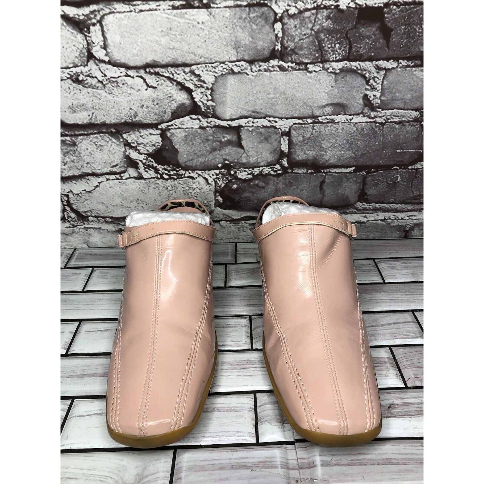 Aquatalia AQUATALIA Pink Patent Leather Square Toe Heel Mules Shoes Wo Size US 8 / IT 38 - 18 Thumbnail