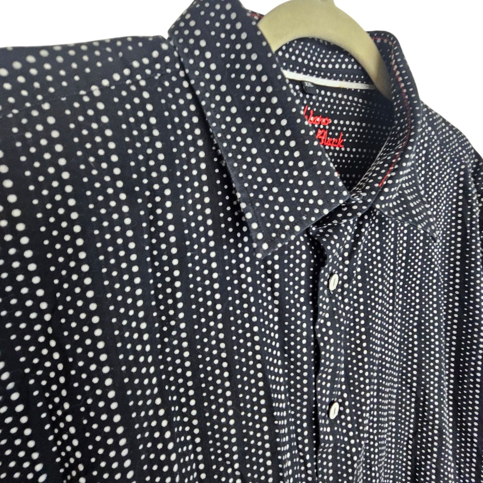 Luchiano Visconti Luchiano Visconti Black Geometric Polka Dot Shirt All Over Size US XXL / EU 58 / 5 - 6 Thumbnail