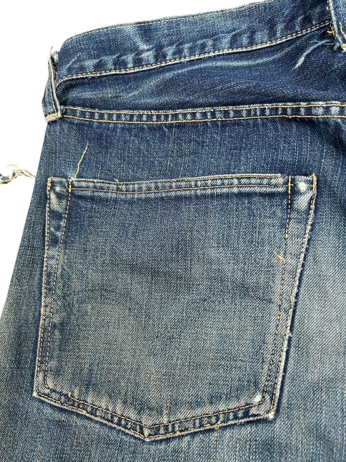 Kapital Vintage Full Count Selvedge Thrashed Denim Jeans Size US 31 - 11 Thumbnail
