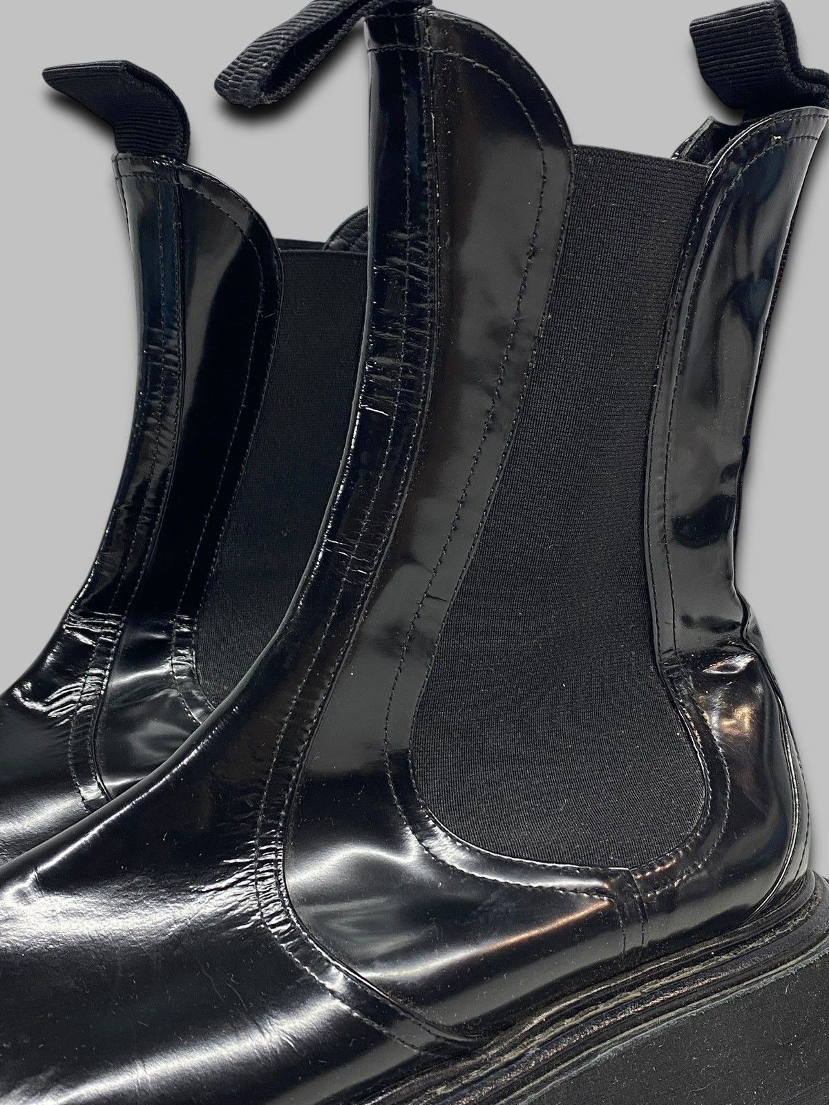 Simone Rocha Simone Rocha Patent Leather Black Boots Avant Garde Size US 12.5 / EU 45-46 - 8 Thumbnail