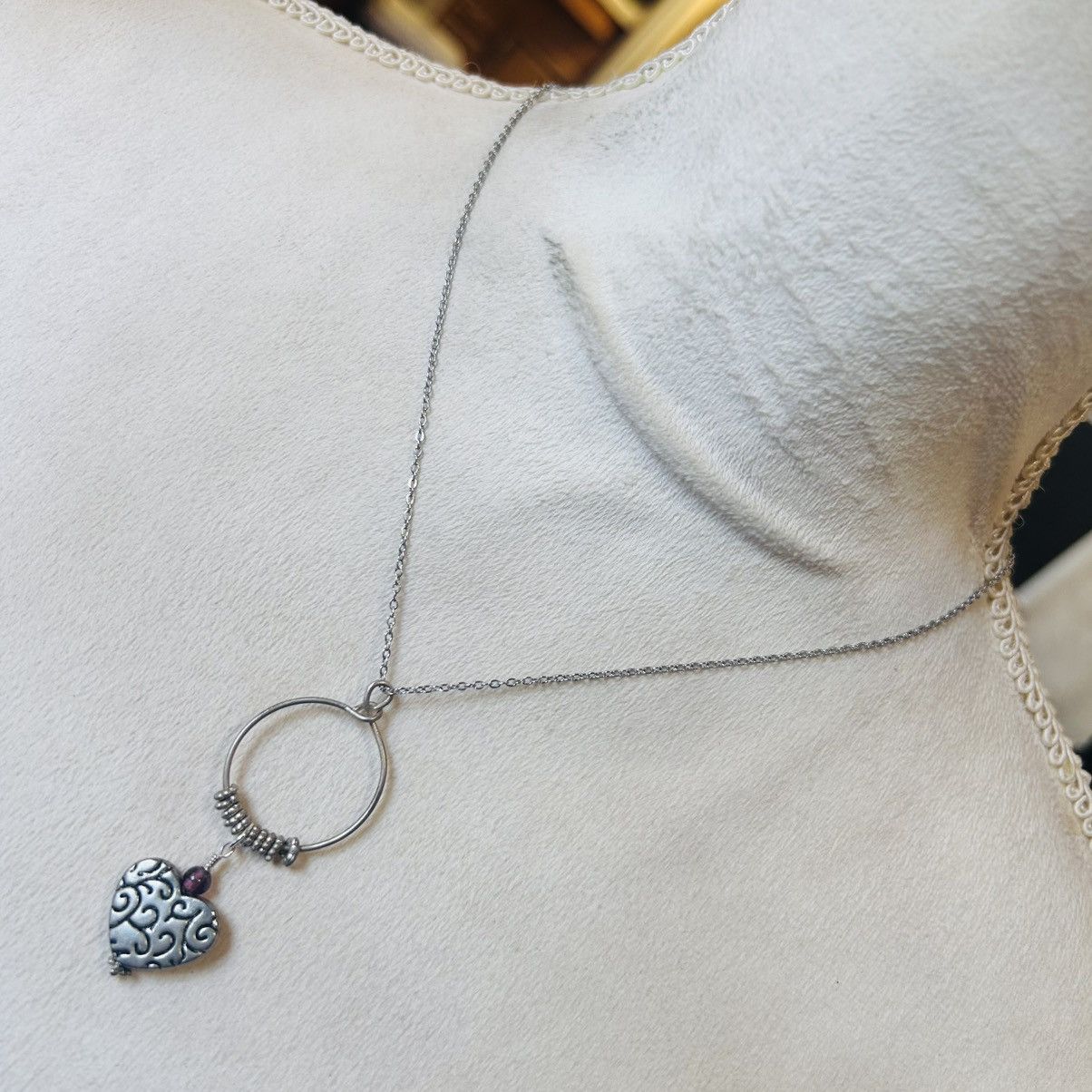 Handmade Handcrafted repurpose vintage heart pendant necklace Size ONE SIZE - 1 Thumbnail