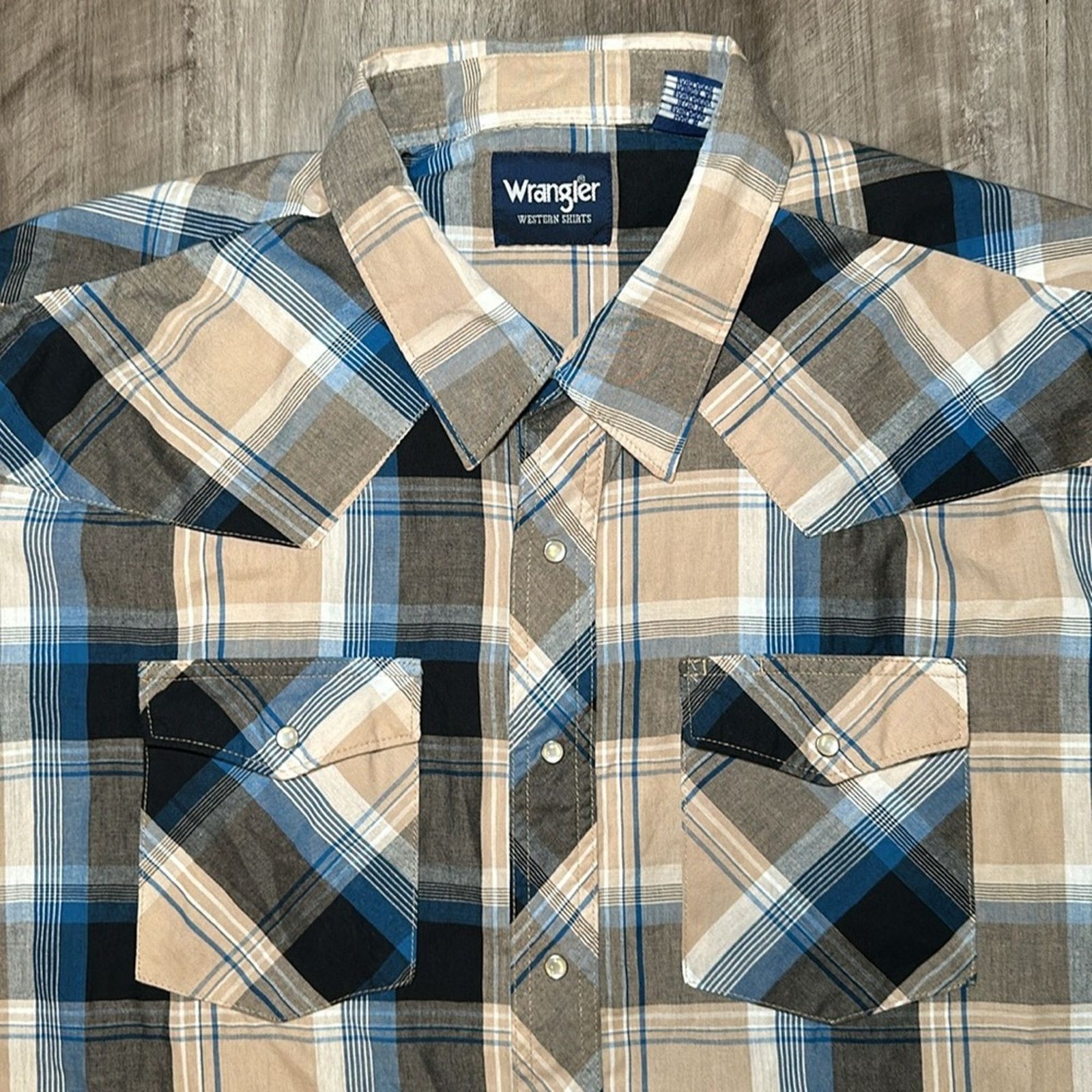 Wrangler Wrangler Western Short Sleeve Pearl Snap Button - 2XL Size US XXL / EU 58 / 5 - 5 Thumbnail