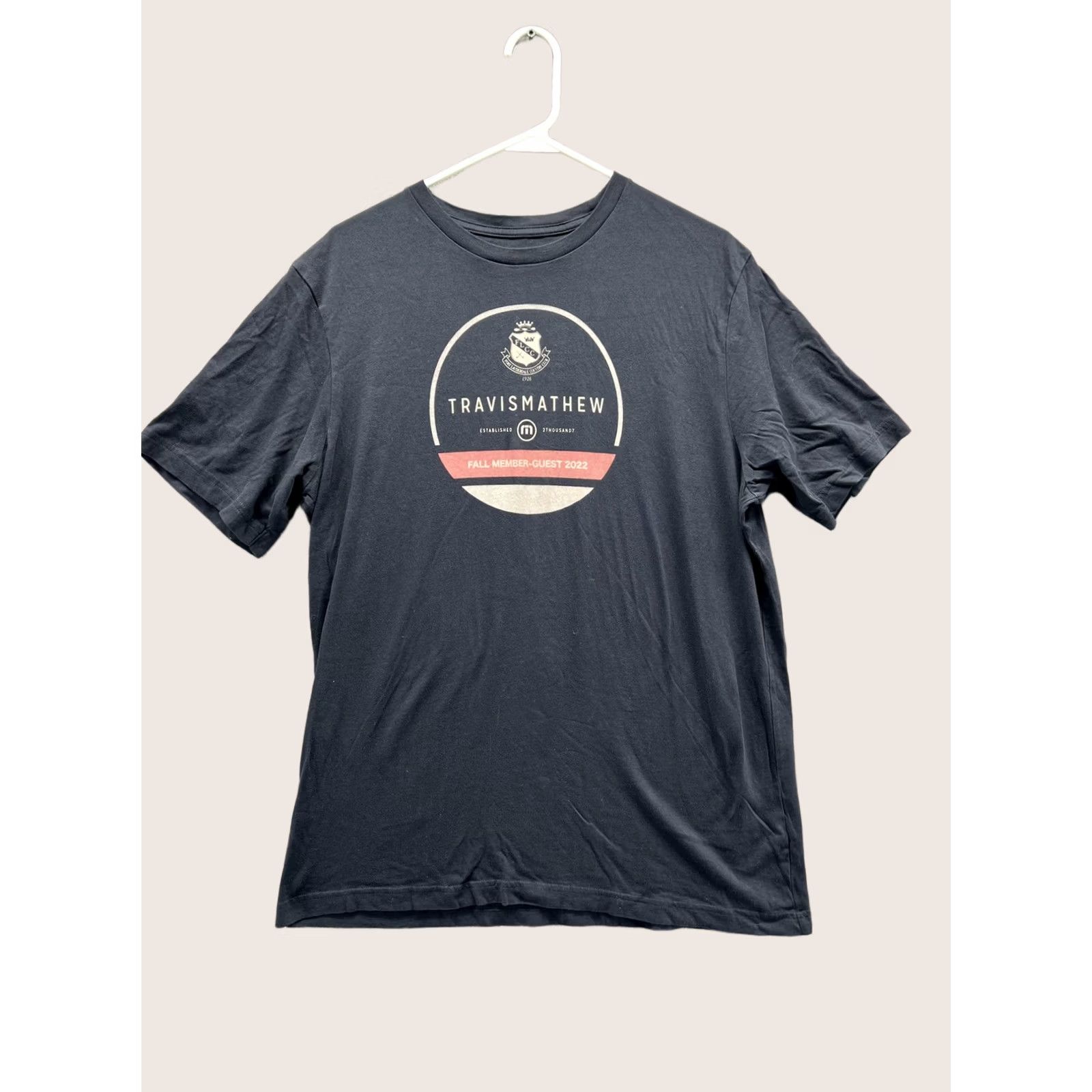 TravisMathew Travis Mathew Shirt Mens Large Black Golf Graphic Tee Tagless Crew Neck Short Sleeve Logo Print Mens L Black Golf Tee Size US L / EU 52-54 / 3 - 1 Thumbnail