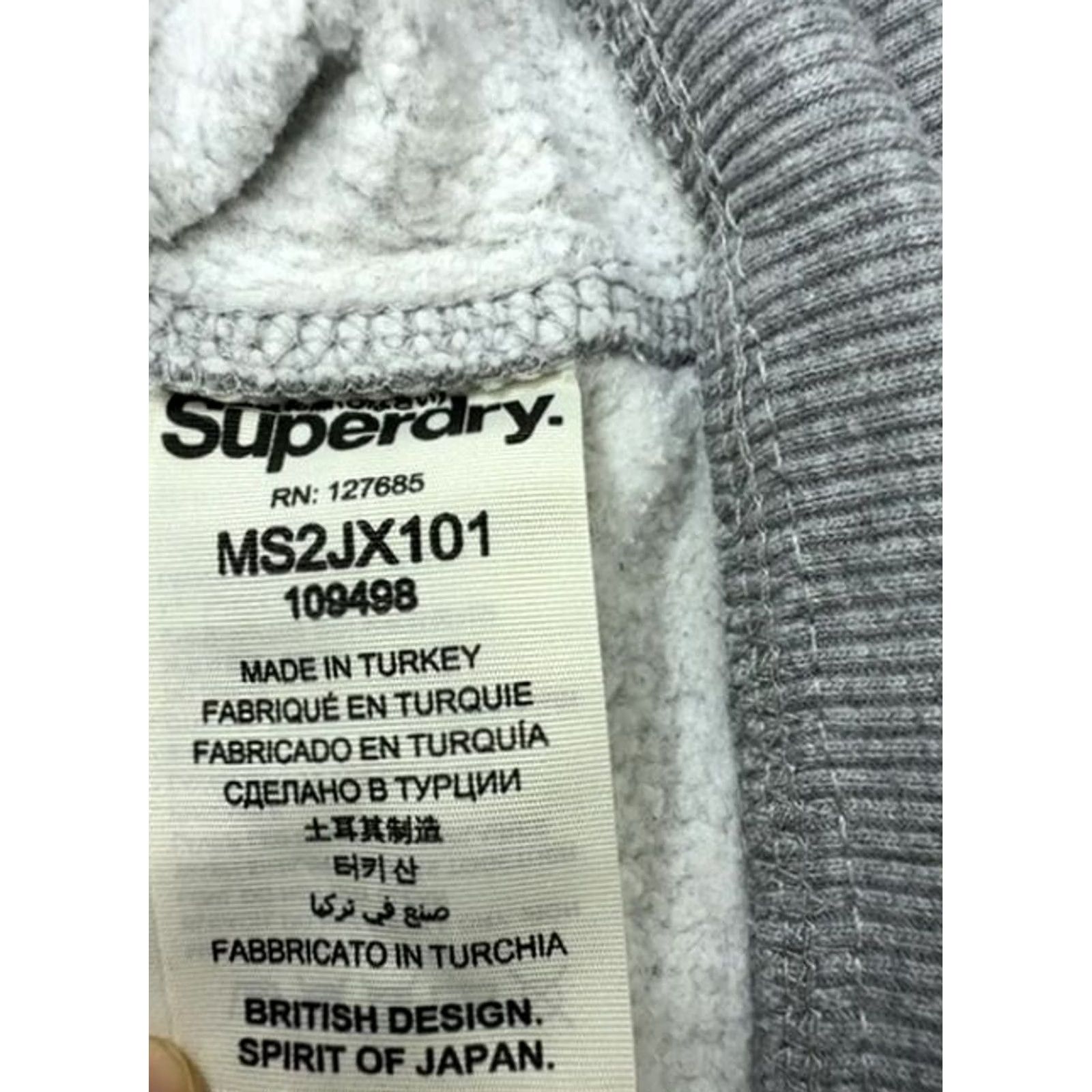 Superdry Superdry Zip Hoodie Mens L Orange Label Grey Cotton Blend Size US L / EU 52-54 / 3 - 4 Thumbnail