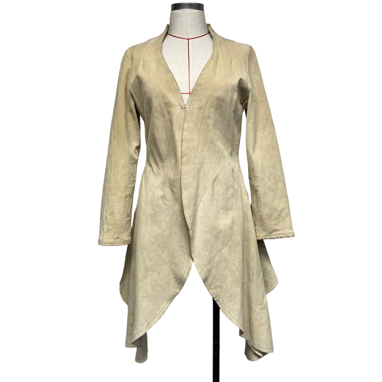 Vintage Arden B Tan Suede Leather Tailored Handkerchief Hem Jacket Size M / US 6-8 / IT 42-44 - 1 Thumbnail