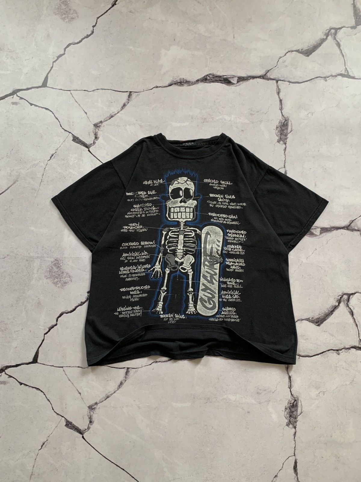 Girl Skateboards × JNCO × Vintage Vintage Bart Simpson Guy Surf 90s X- Ray Skeleton T- Shirt Size US L / EU 52-54 / 3 - 1 Thumbnail