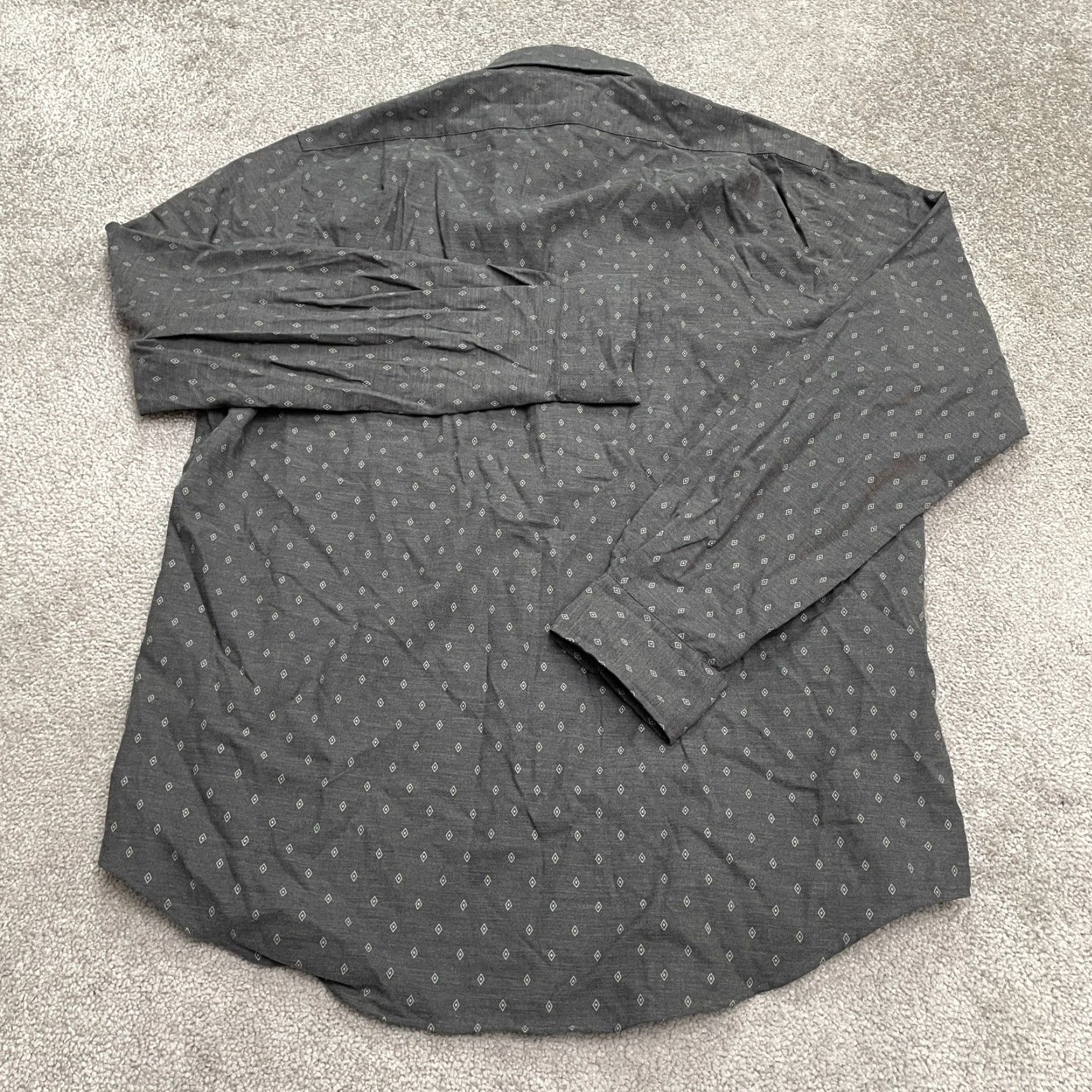 Polo Ralph Lauren Polo Ralph Lauren Button Down Shirt Mens Large Gray Diamond Print Long Sleeve Shirt Size US L / EU 52-54 / 3 - 2 Thumbnail