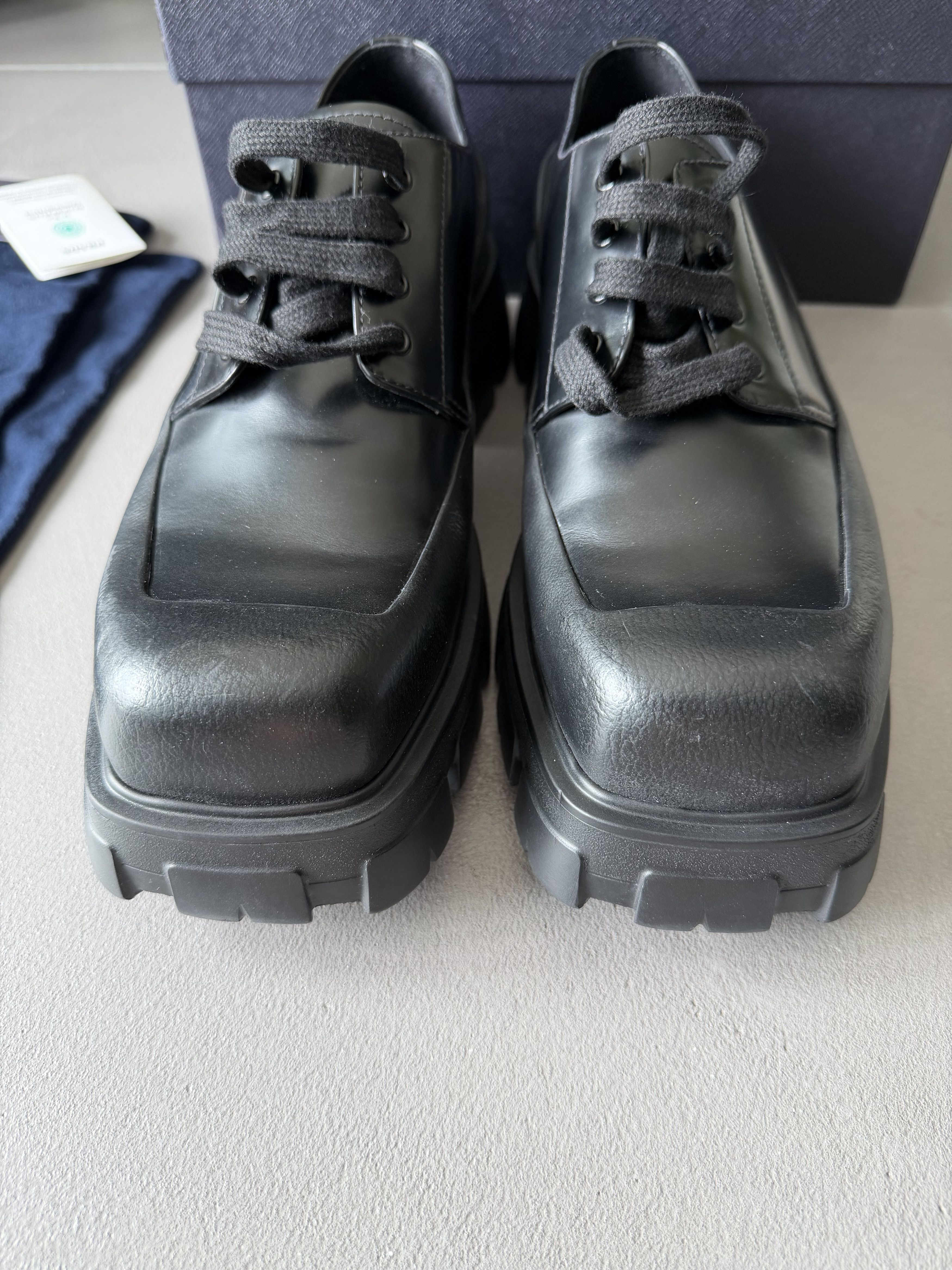Prada PRADA Paneled Leather Monolith Derby Shoes, Square Toe Size US 11 / EU 44 - 6 Thumbnail