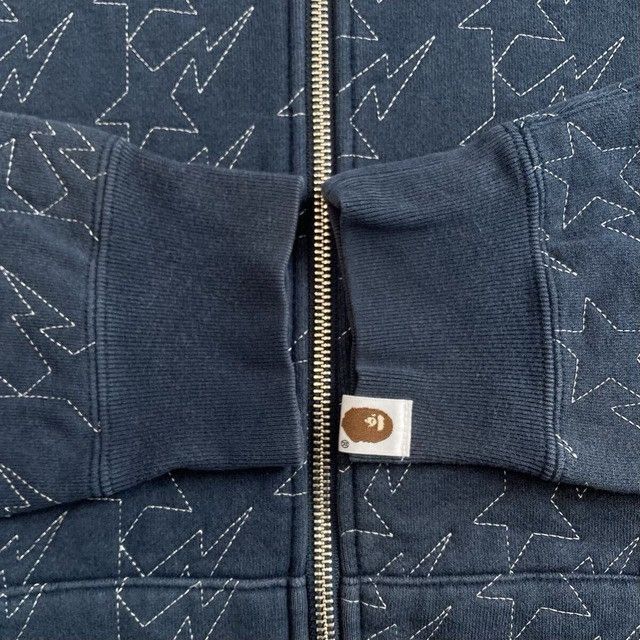 Bape Embroidered BAPE Sta Zip Hoodie NAVY a bathing ape star NIGO Size US L / EU 52-54 / 3 - 6 Thumbnail