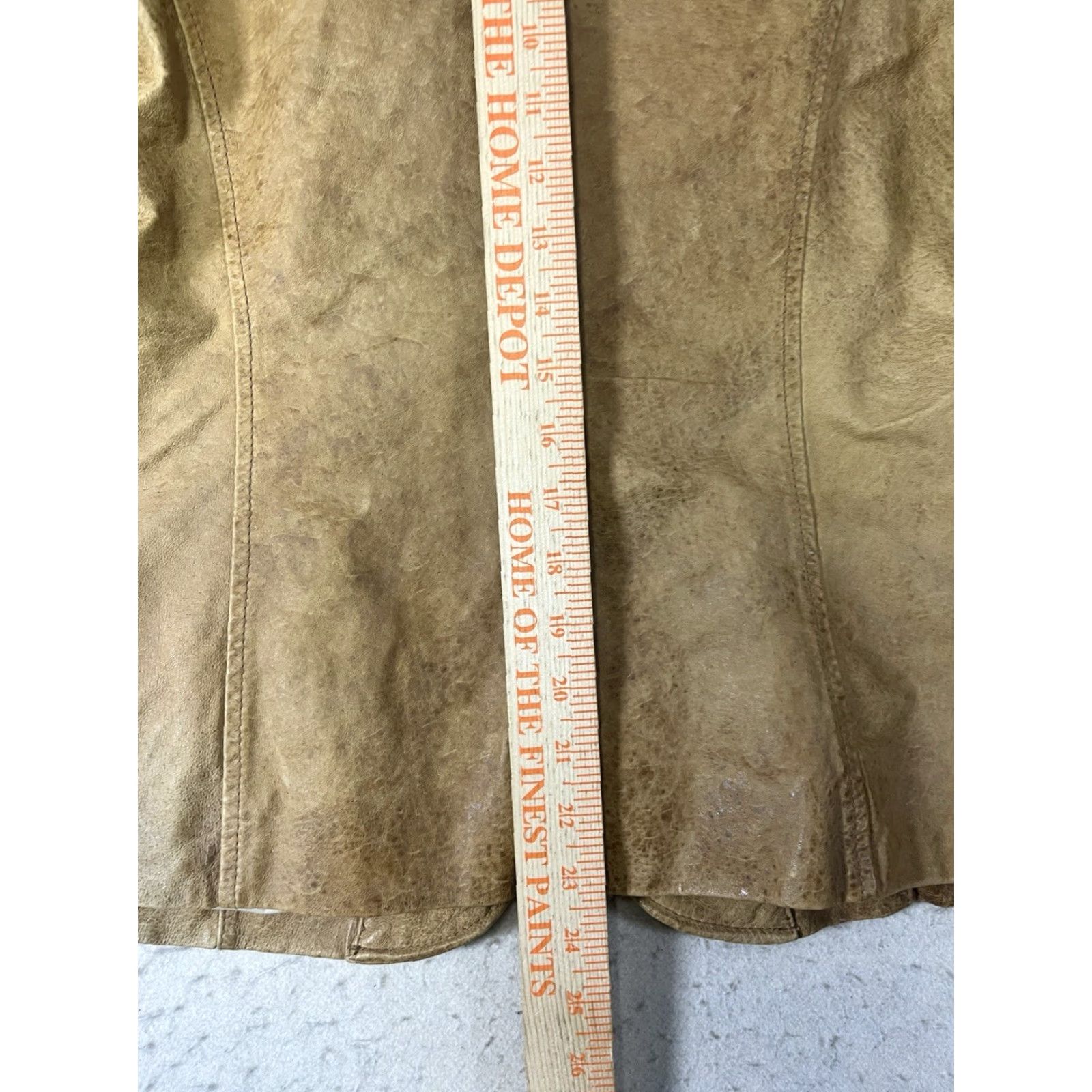 Vintage Vtg Jakett New York Leather Jacket Women's L Tan Biker Lined One Button Blazer Style Size L / US 10 / IT 46 - 4 Thumbnail