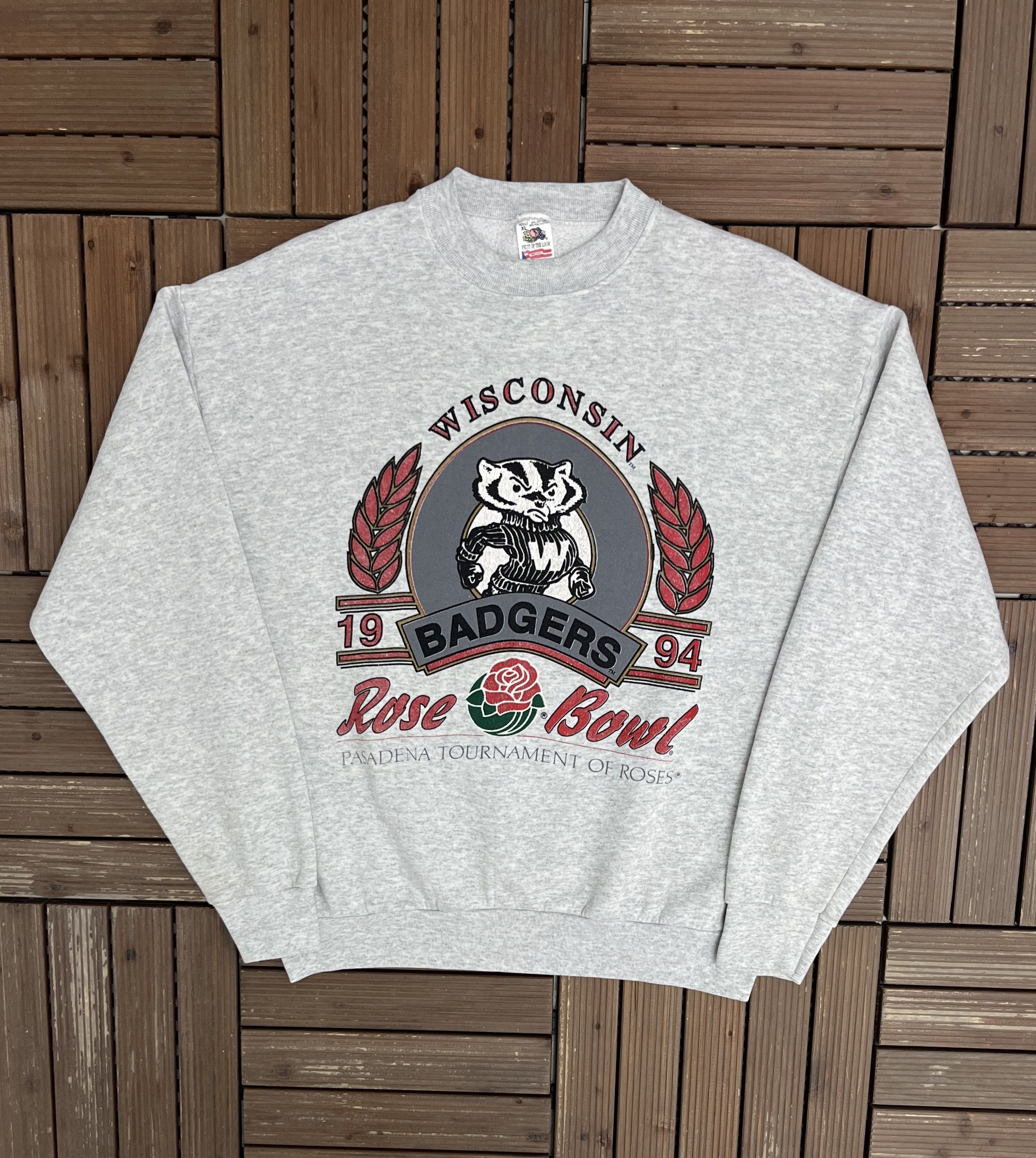 Vintage Wisconsin Badgers Rose Bowl 1994 Vintage Crewneck Sweater Size US XL / EU 56 / 4 - 1 Thumbnail
