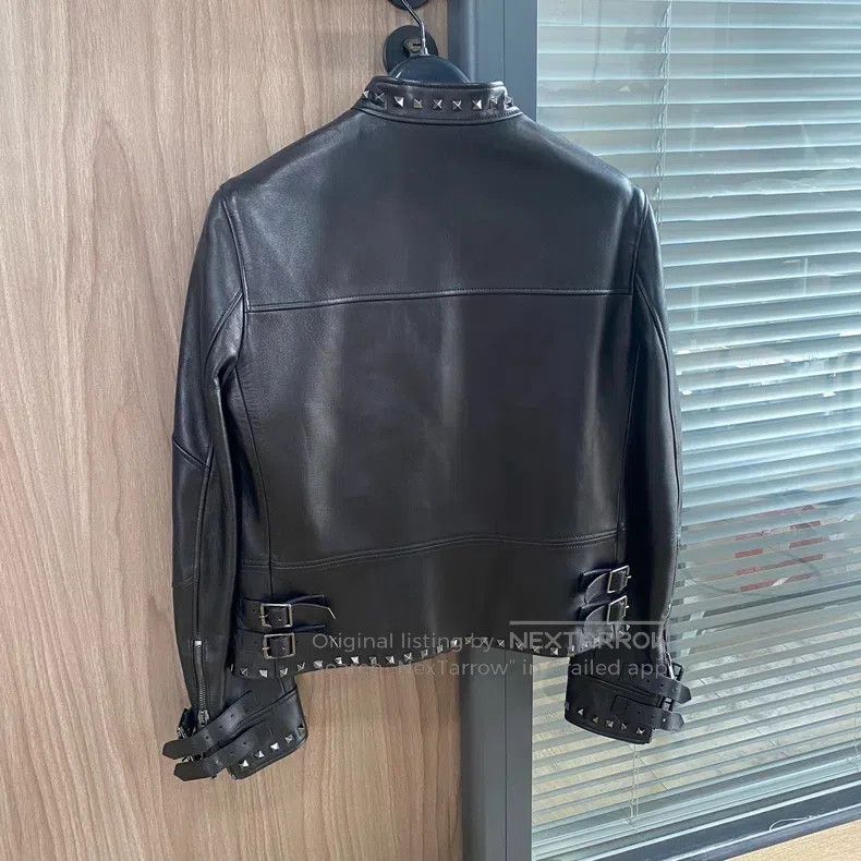 Valentino Valentino Black willow nail motorcycle tread jacket Size S / US 4 / IT 40 - 2 Thumbnail