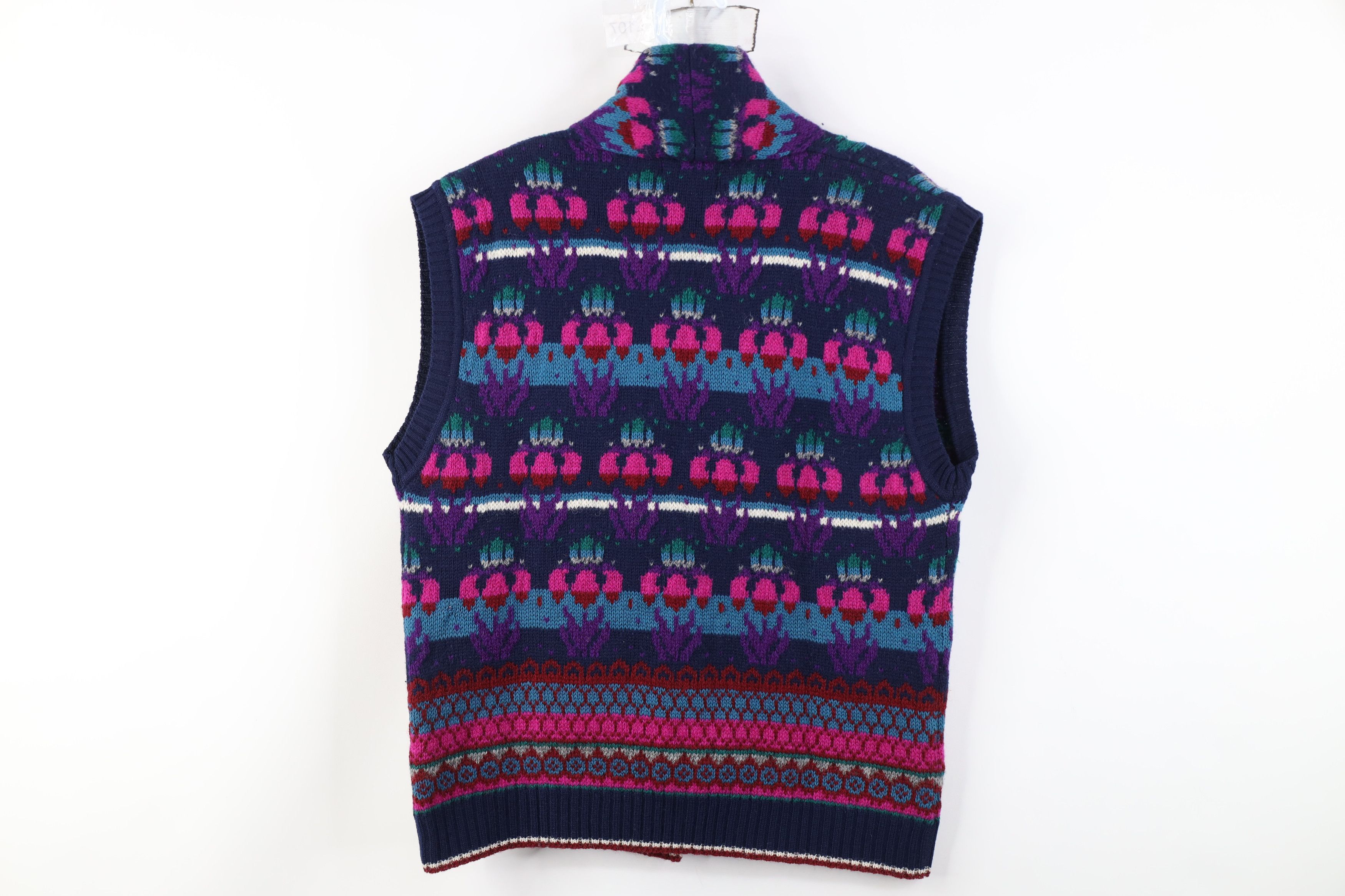 Vintage Vintage 90s Streetwear Fair Isle Flower Sweater Vest USA Size M / US 6-8 / IT 42-44 - 8 Thumbnail