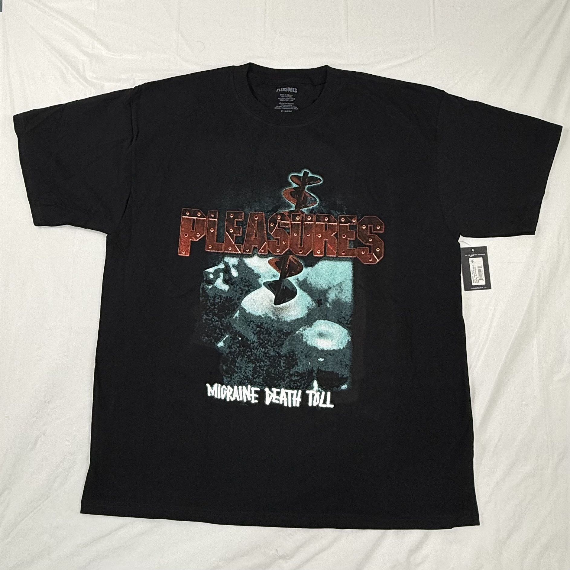 Pleasures Pleasures Migraine Death Toll Graphic T-Shirt Black XL Size US XL / EU 56 / 4 - 1 Thumbnail