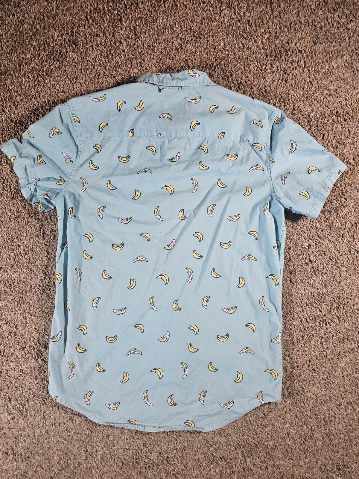 George George Banana Button Up Shirt Mens S Size US S / EU 44-46 / 1 - 4 Thumbnail
