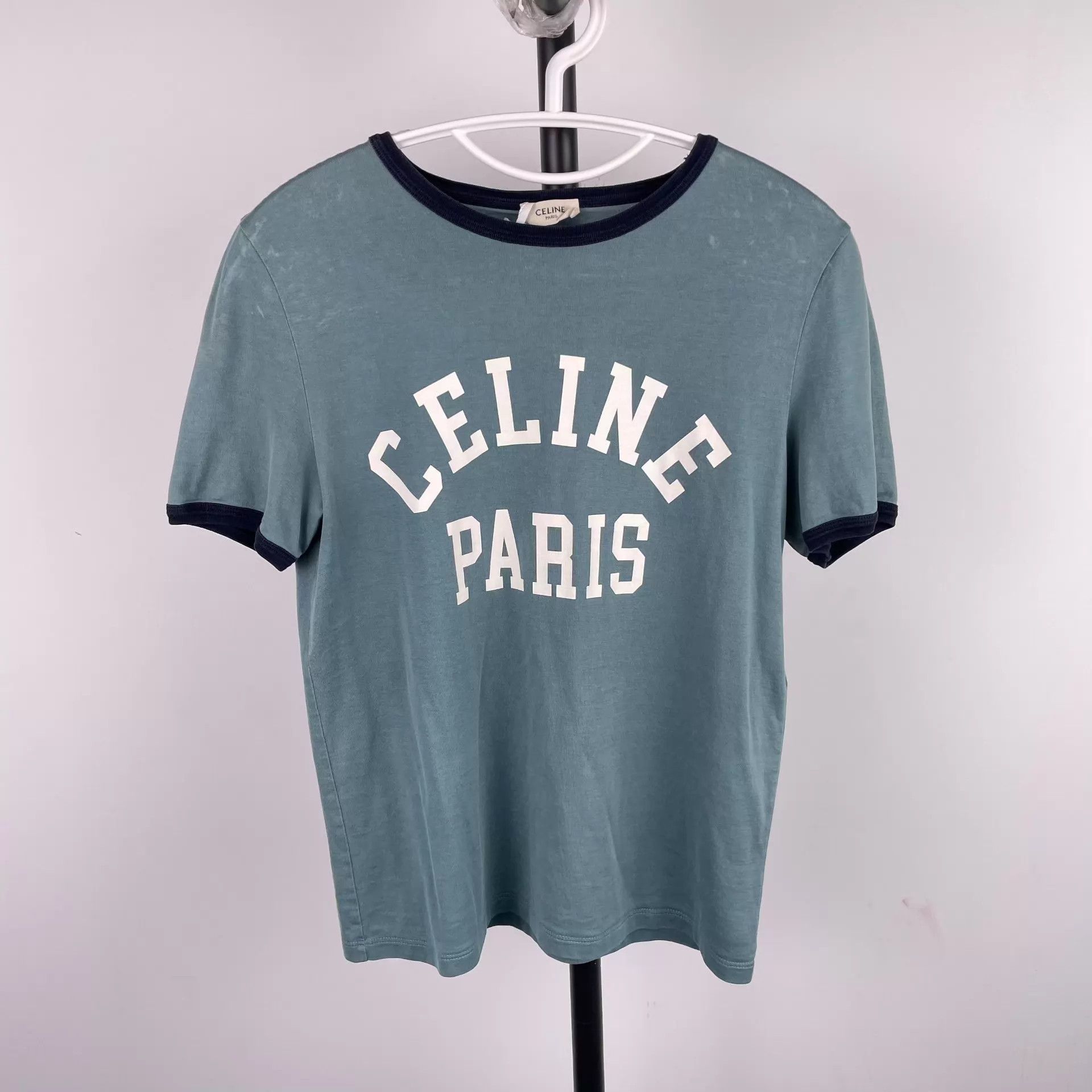 Celine Celine Women's Cotton Blue Short Sleeve S Size S / US 4 / IT 40 - 1 Thumbnail